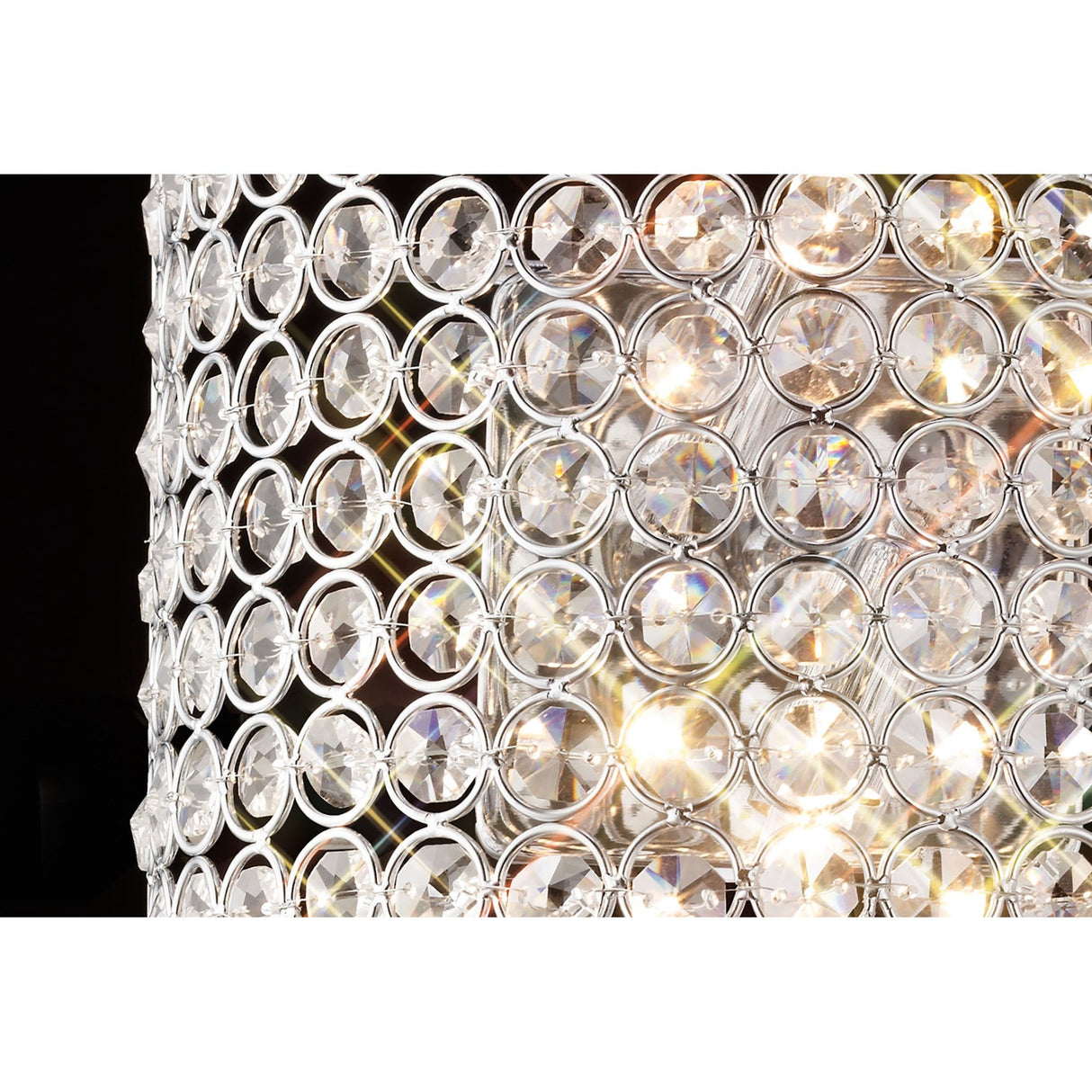 Ava Rectangle 2 Light Crystal Wall Light - Chrome