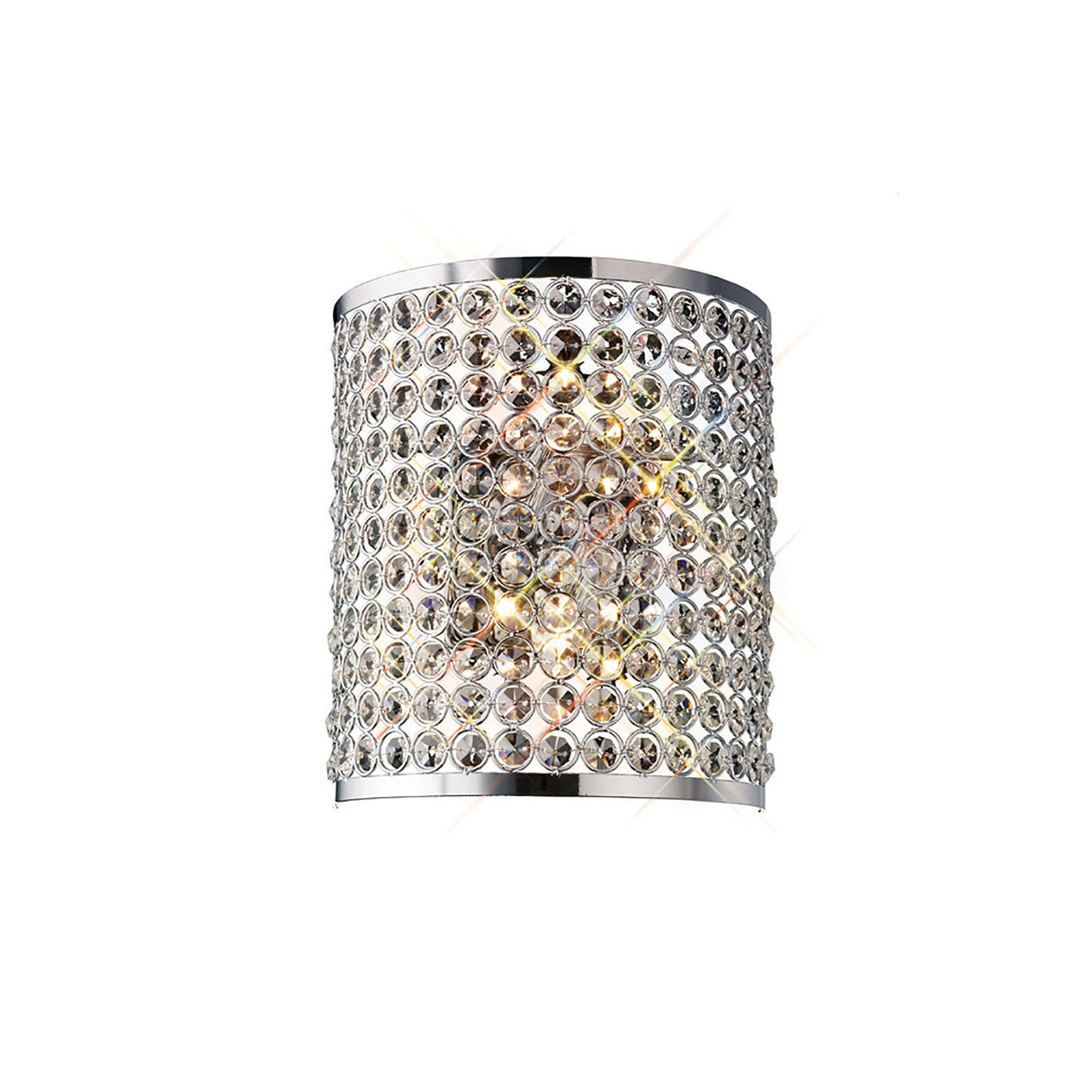 Ava Rectangle 2 Light Crystal Wall Light - Chrome