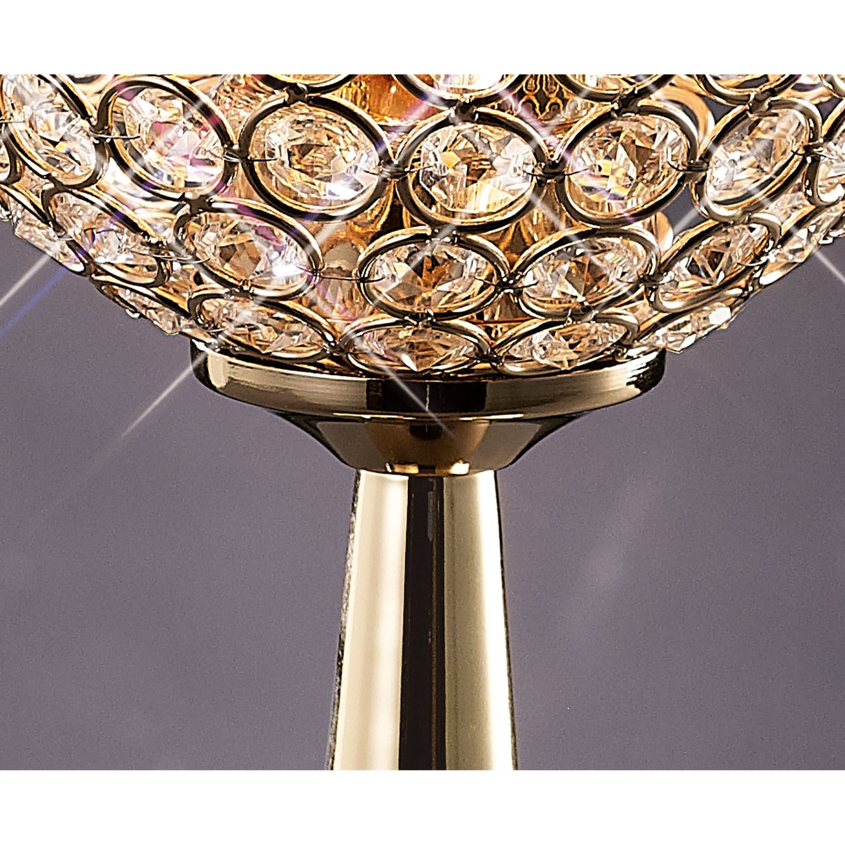 Ava 2 Light Crystal Table Lamp - French Gold