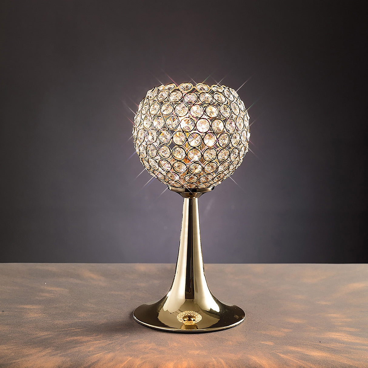 Ava 2 Light Crystal Table Lamp - French Gold