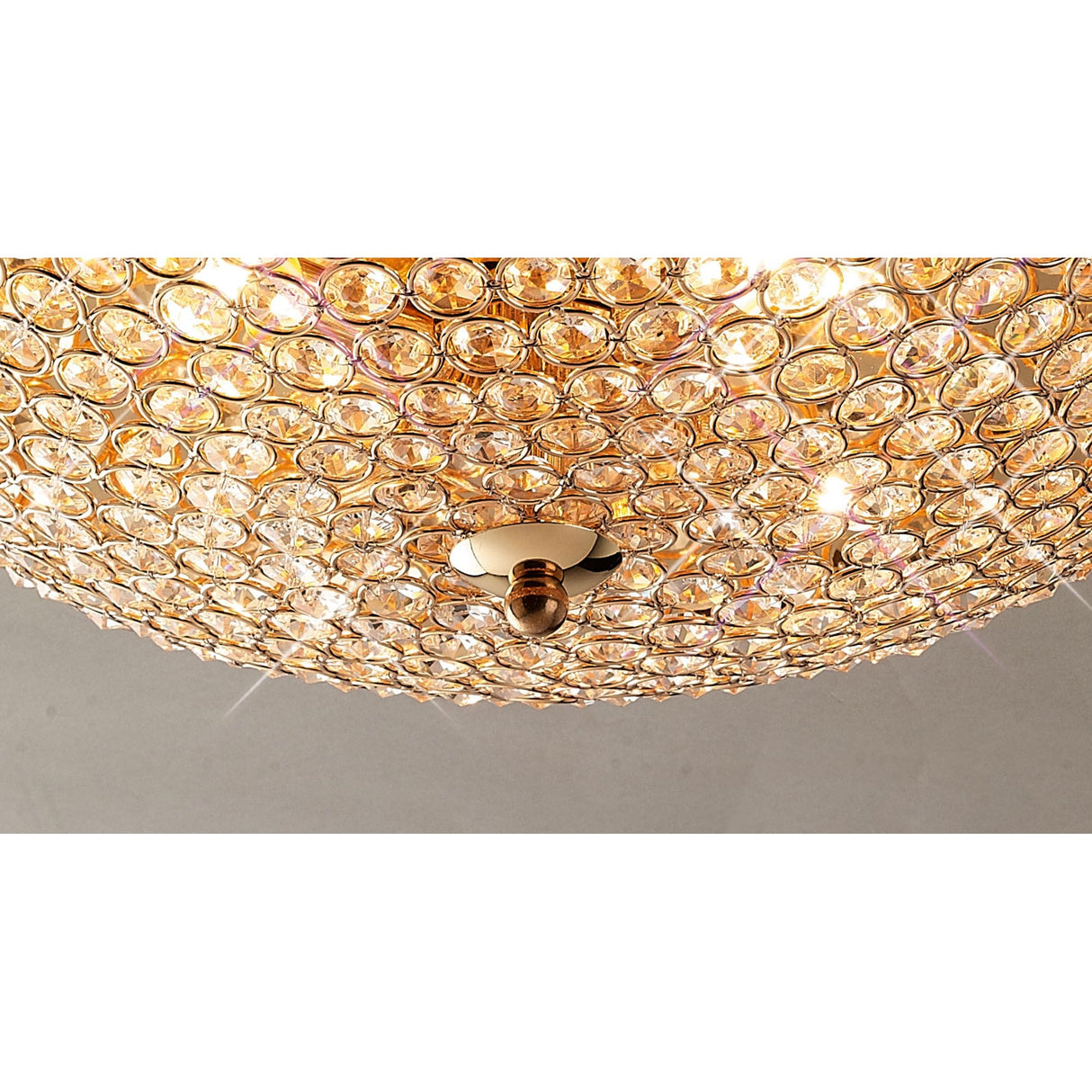 Ava 4 Light Crystal Flush Ceiling Light - French Gold