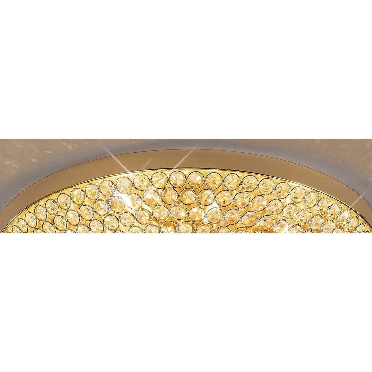 Ava 6 Light Crystal Flush Ceiling Light - French Gold