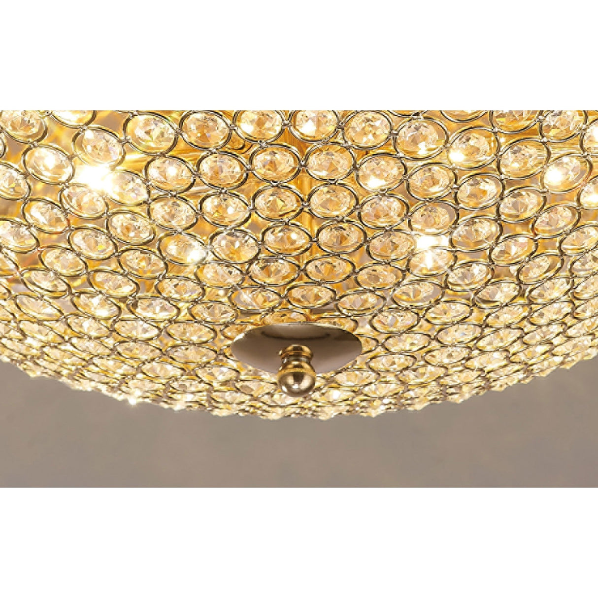 Ava 6 Light Crystal Flush Ceiling Light - French Gold