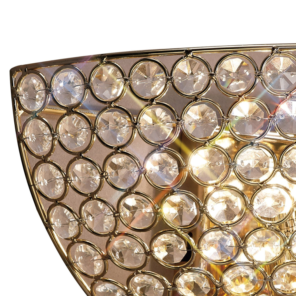 Ava Circular 2 Light Crystal Wall Light - Gold