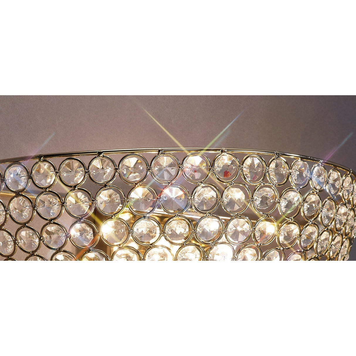 Ava Circular 2 Light Crystal Wall Light - Gold