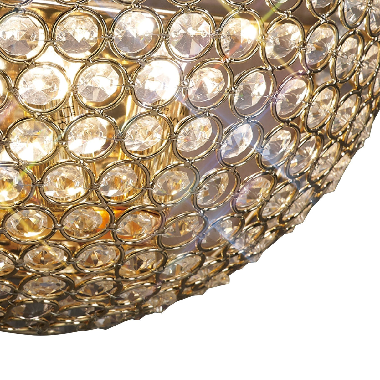 Ava Circular 2 Light Crystal Wall Light - Gold