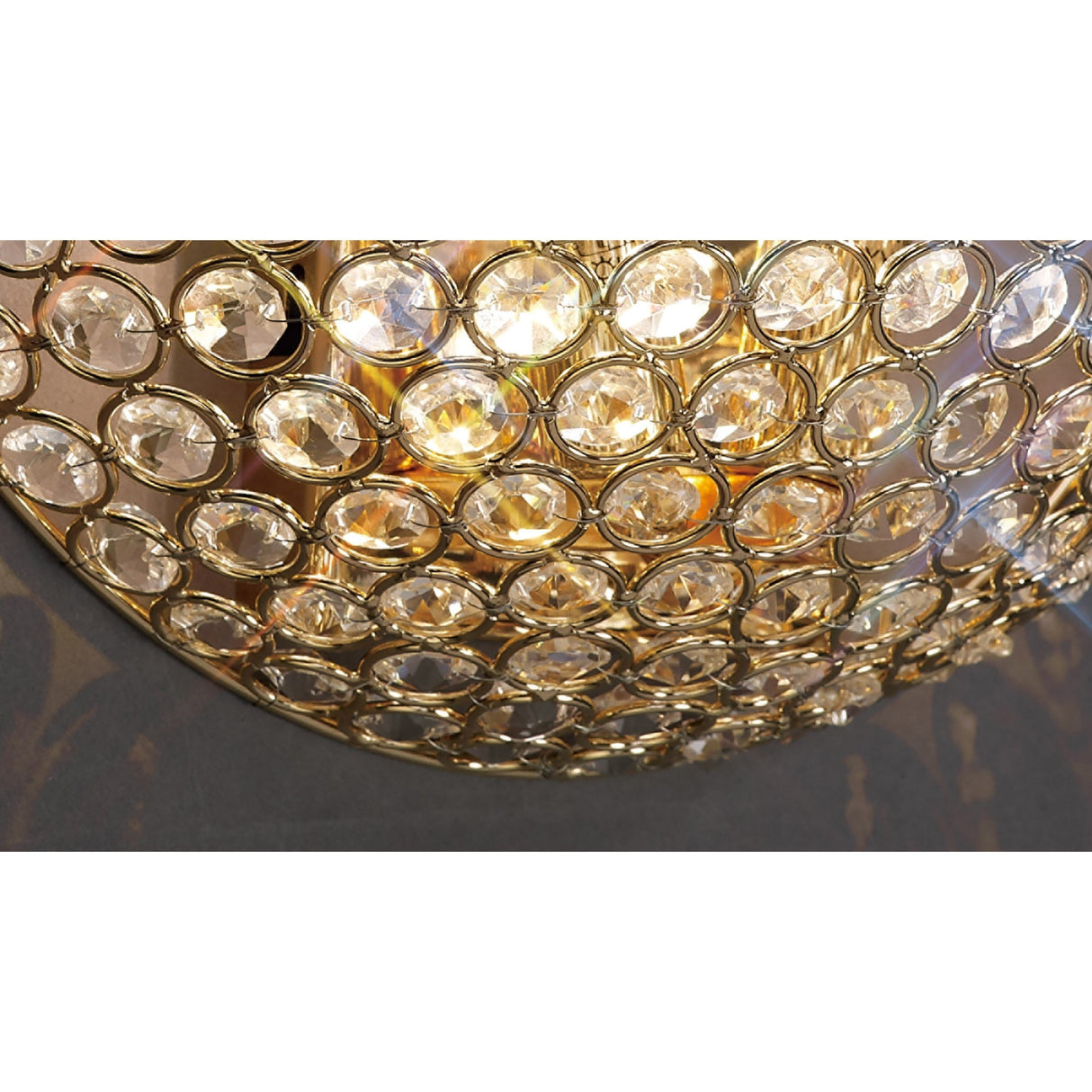 Ava Circular 2 Light Crystal Wall Light - Gold