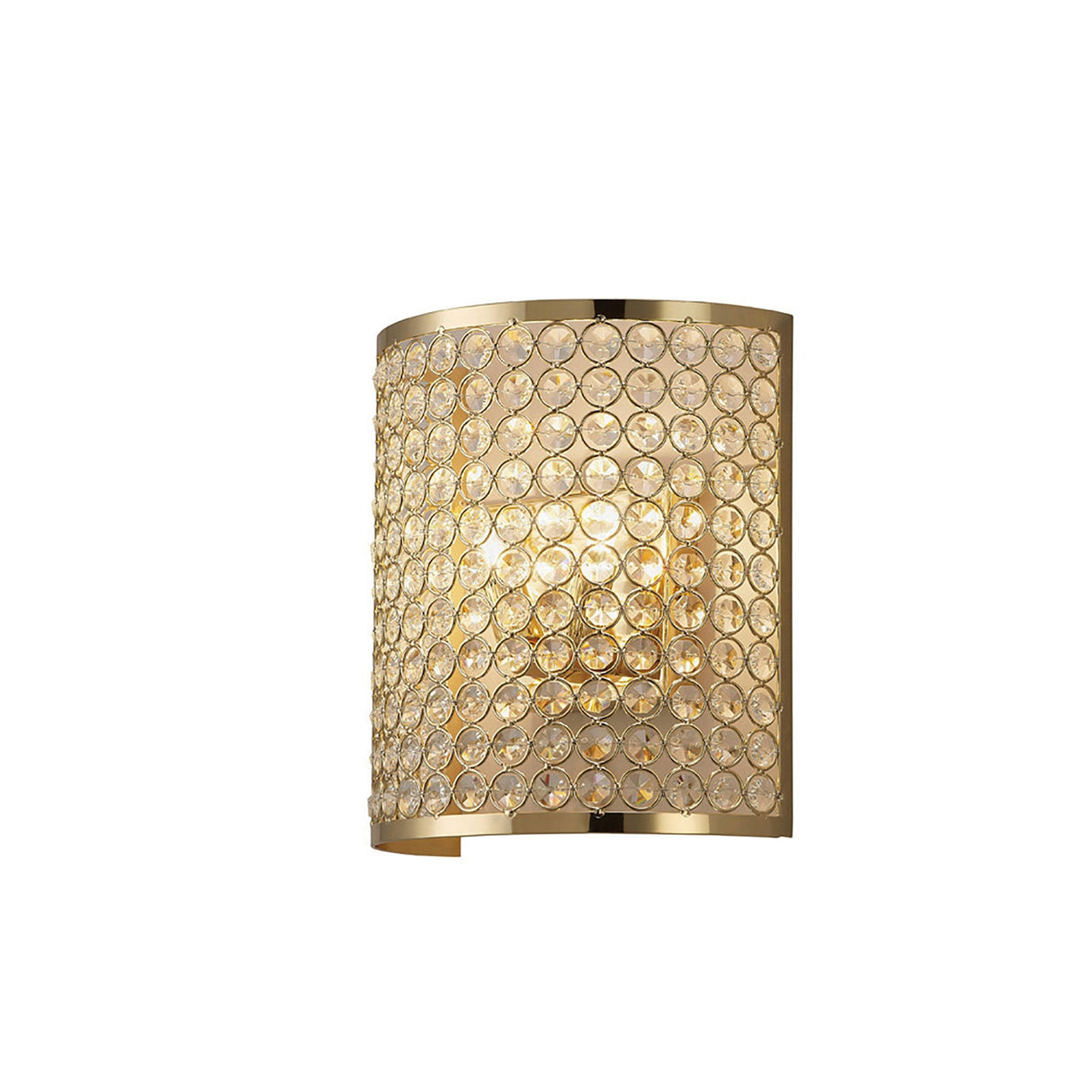 Ava Rectangle 2 Light Crystal Wall Light - Gold