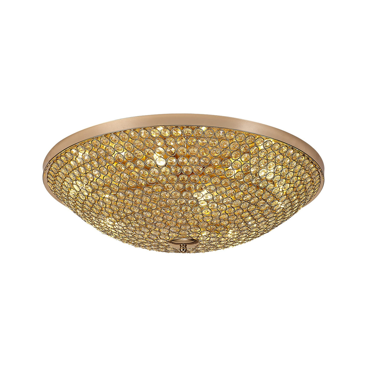 Ava 9 Light Crystal Flush Ceiling Light - French Gold