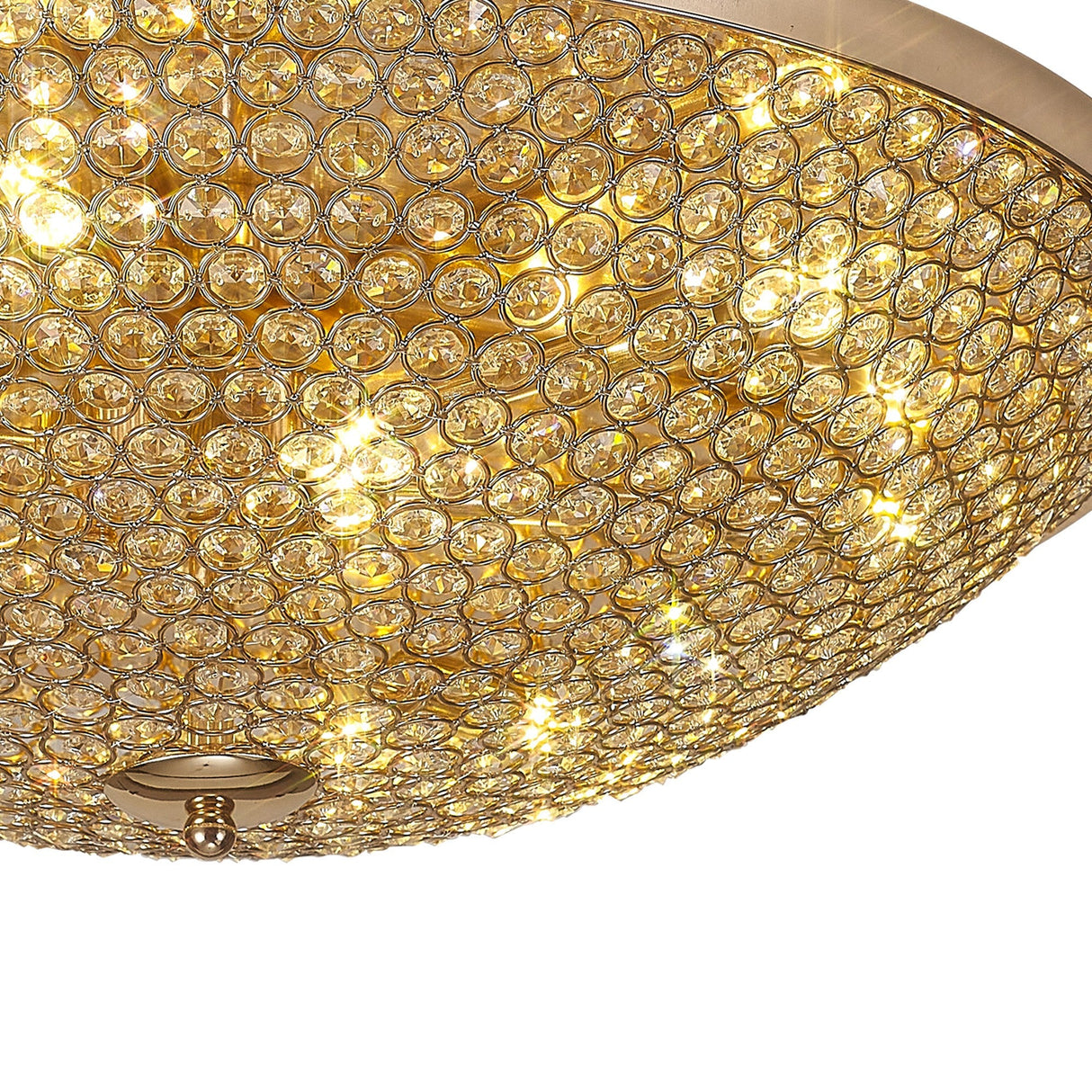 Ava 9 Light Crystal Flush Ceiling Light - French Gold