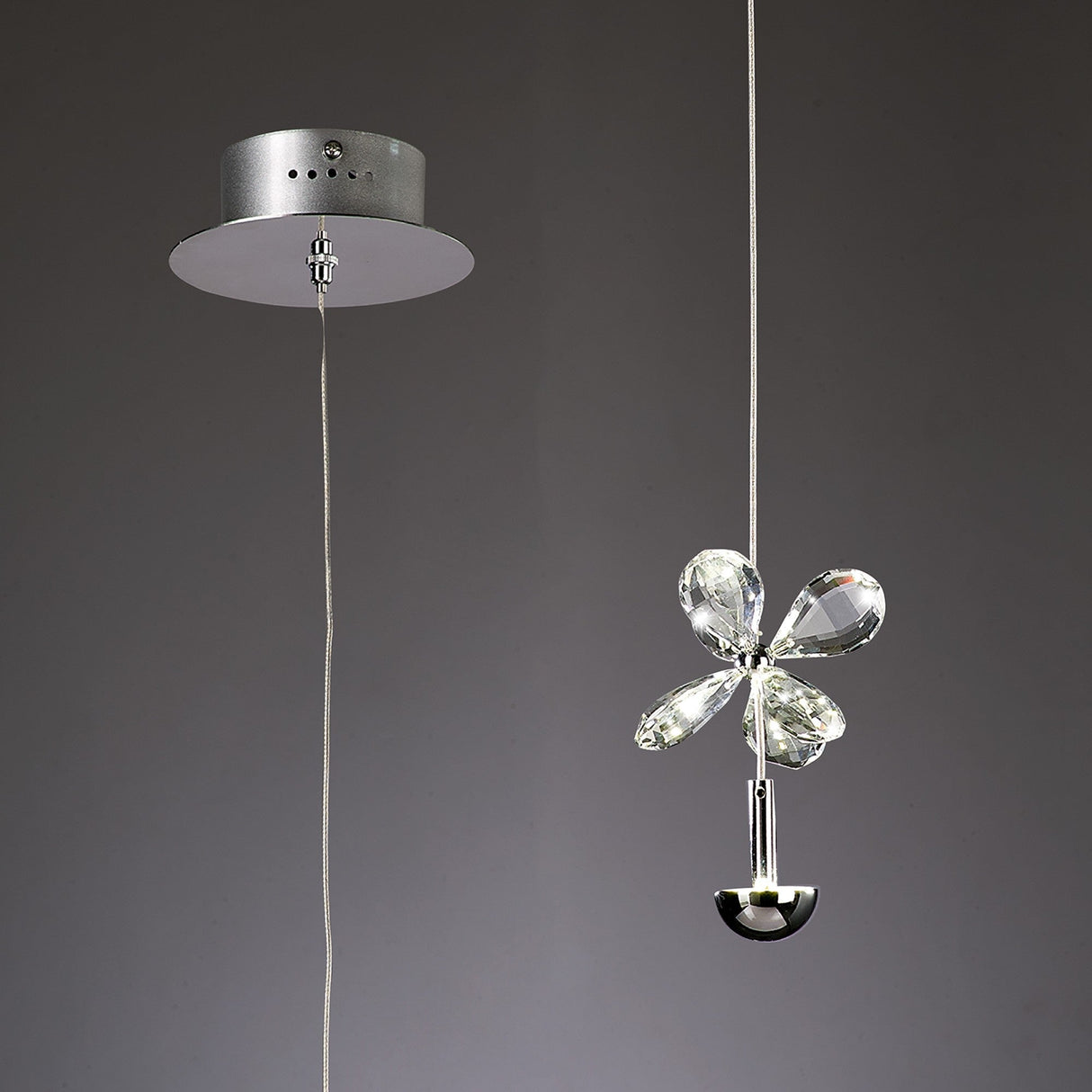 Aviva 12cm LED Crystal Pendant Light 2W 4000K - Polished Chrome