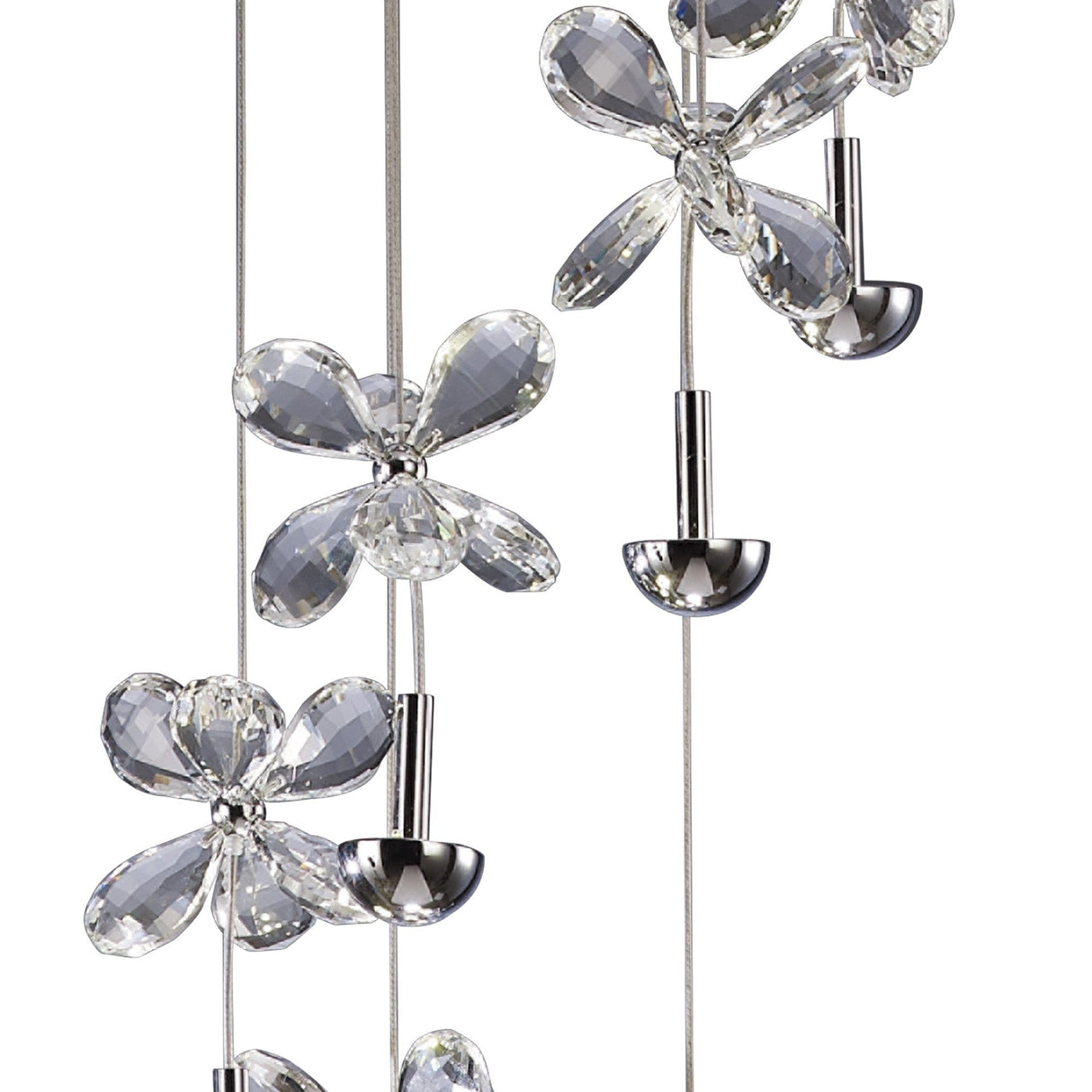 Aviva 6 Light LED Crystal Cluster Pendant Light 4000K - Polished Chrome
