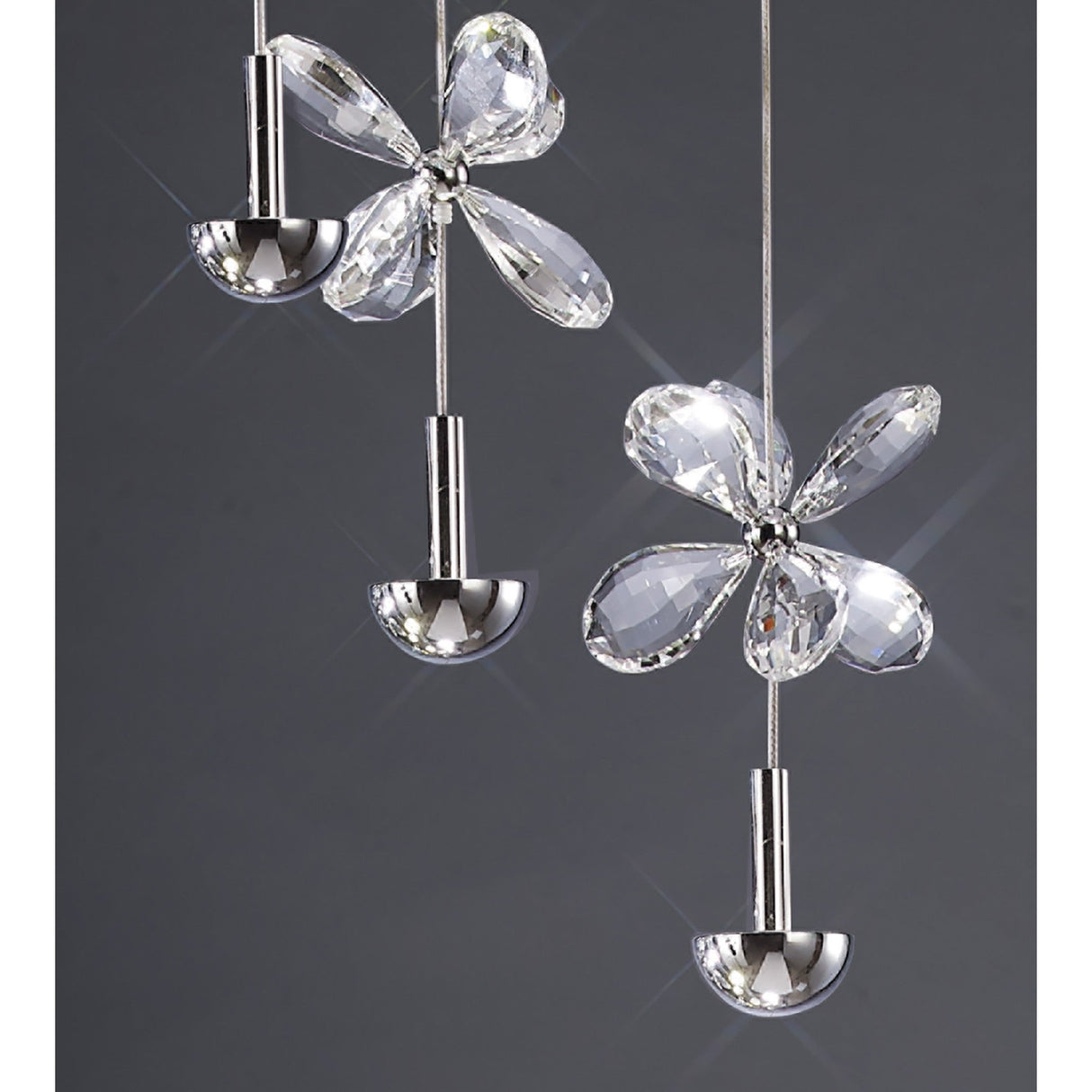 Aviva 6 Light LED Crystal Cluster Pendant Light 4000K - Polished Chrome