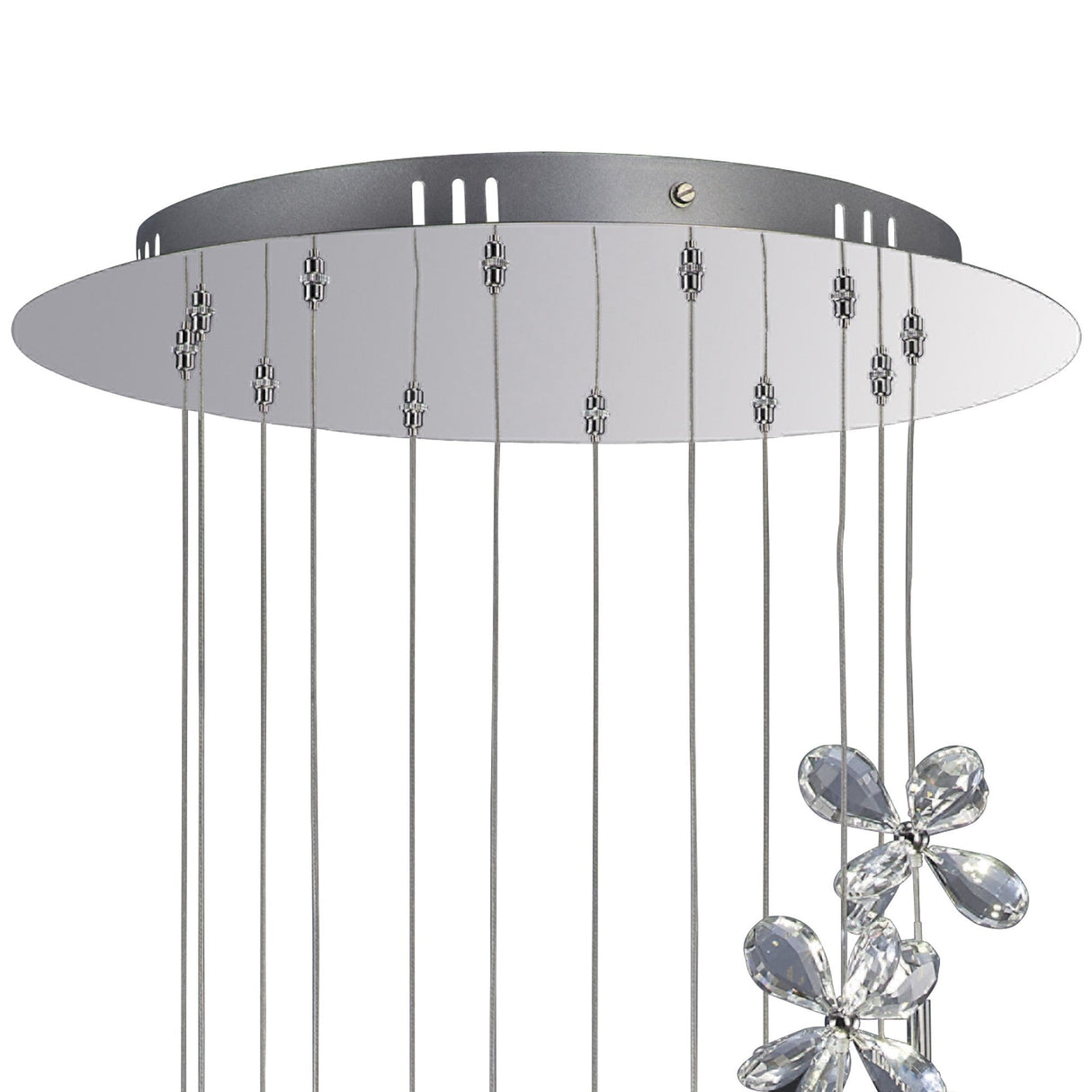 Aviva 12 Light LED Crystal Cluster Pendant Light 4000K - Polished Chrome