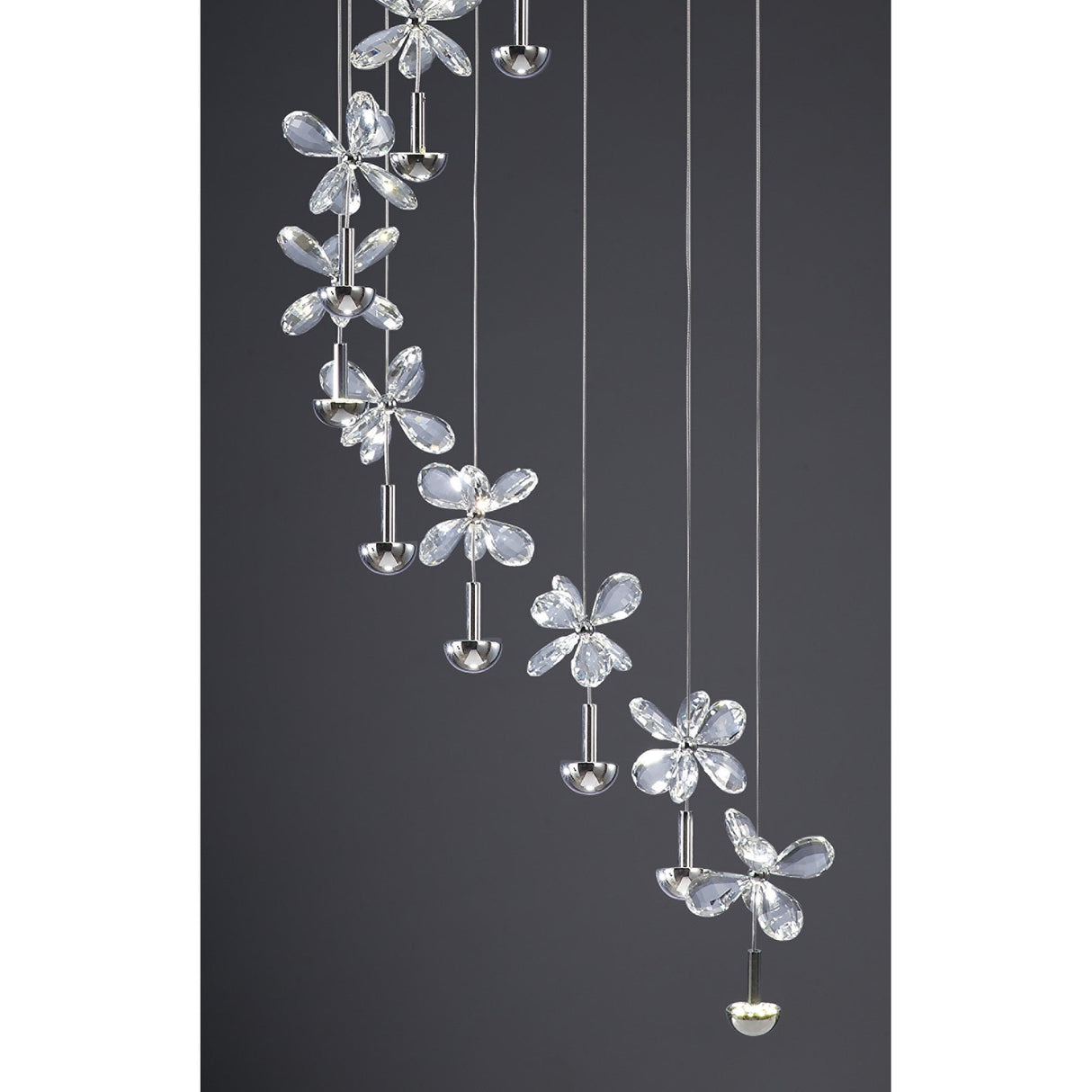 Aviva 12 Light LED Crystal Cluster Pendant Light 4000K - Polished Chrome