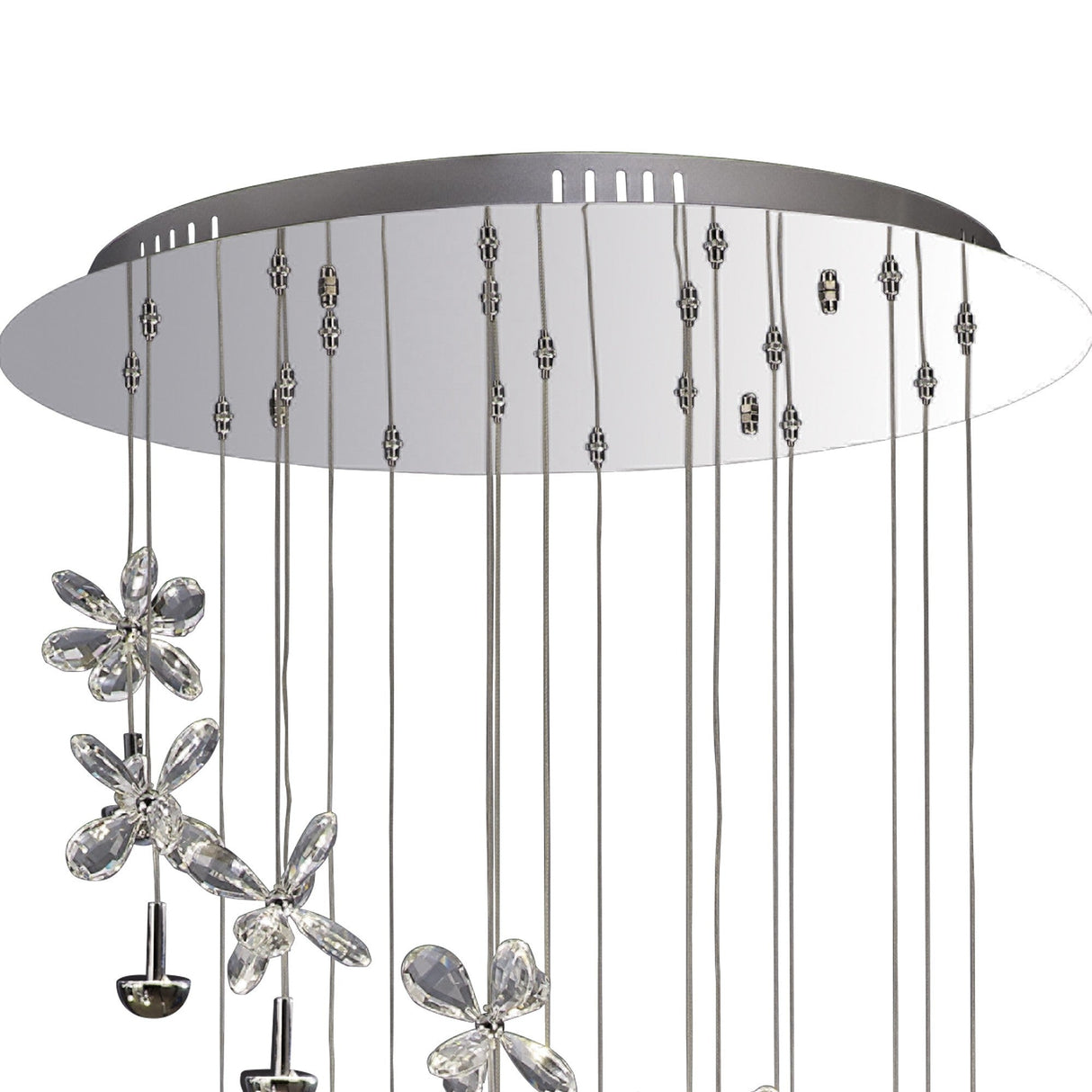Aviva 20 Light LED Crystal Cluster Pendant Light 4000K - Polished Chrome