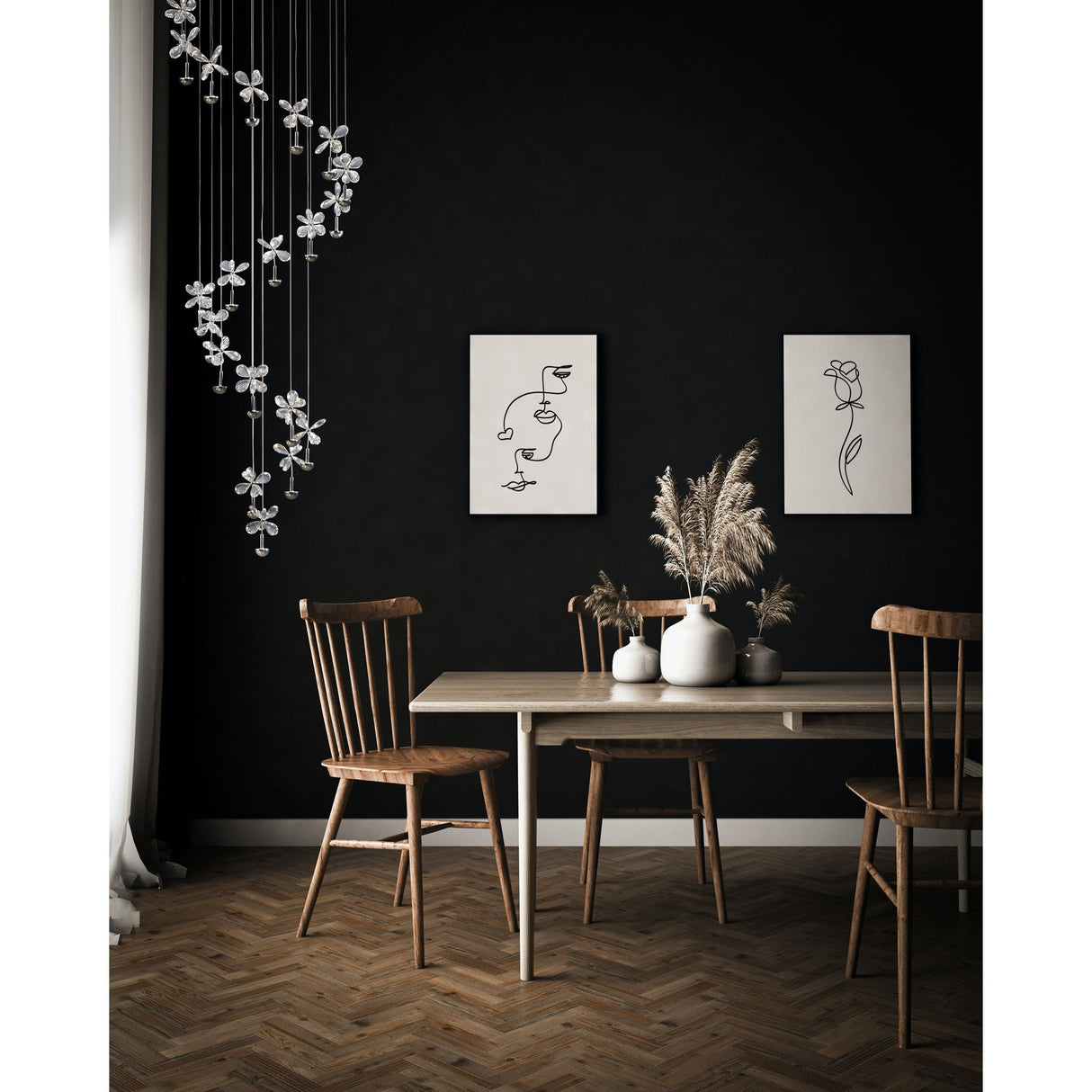 Aviva 20 Light LED Crystal Cluster Pendant Light 4000K - Polished Chrome