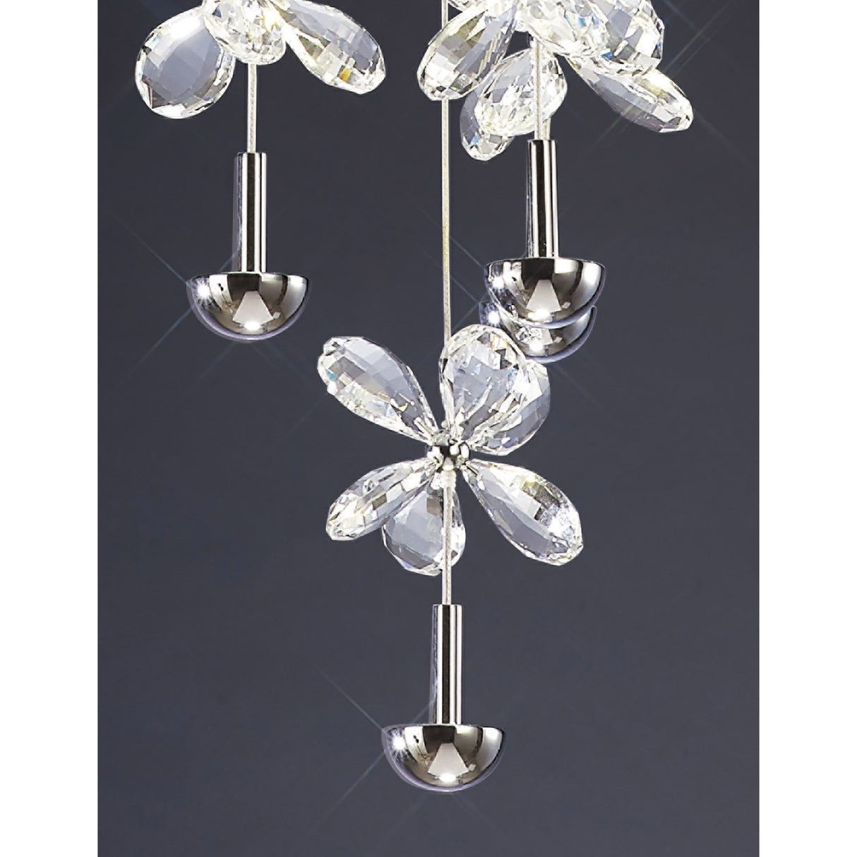 Aviva 10 Light LED Crystal Cluster Pendant Light 4000K - Polished Chrome