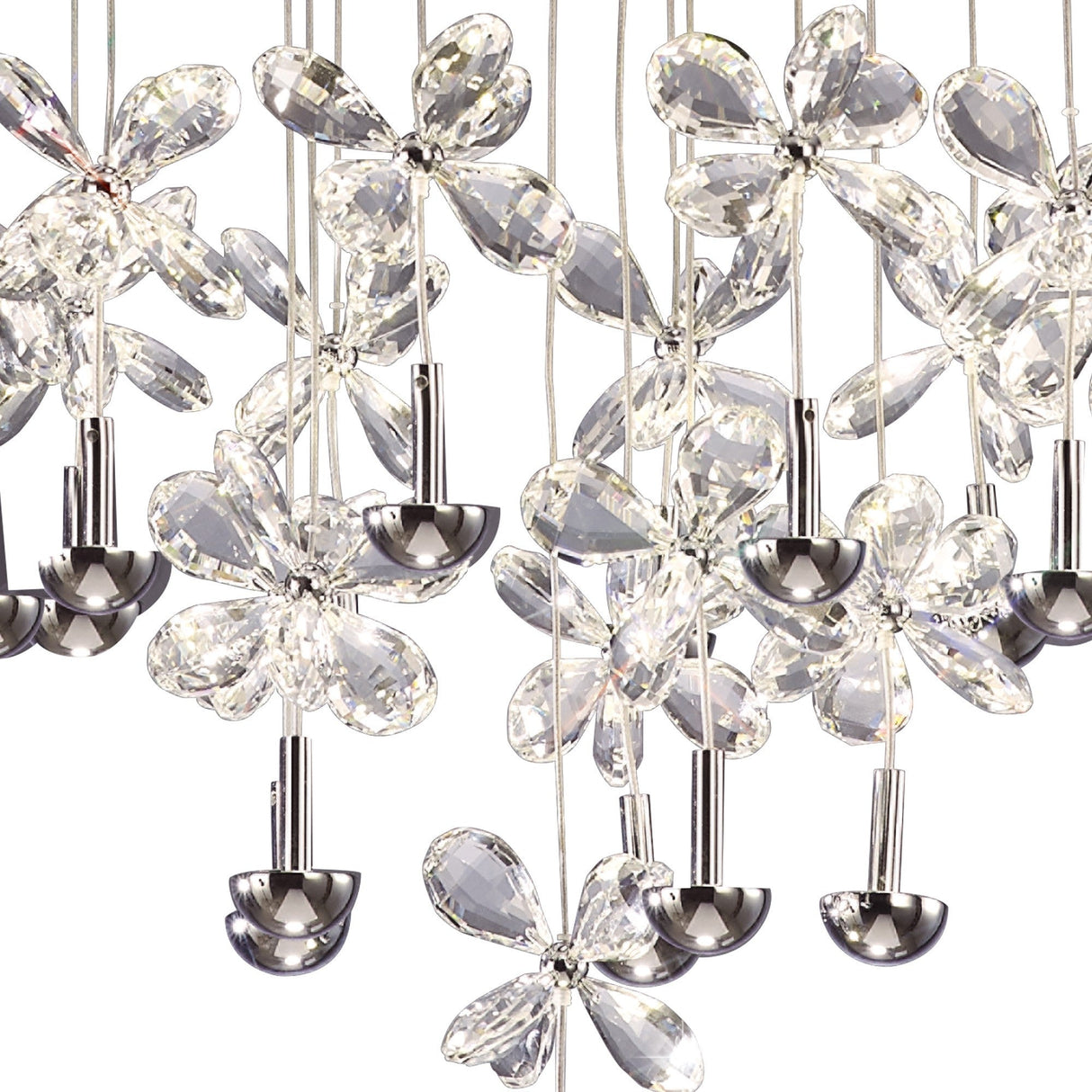Aviva 16 Light LED Crystal Cluster Pendant Light 4000K - Polished Chrome