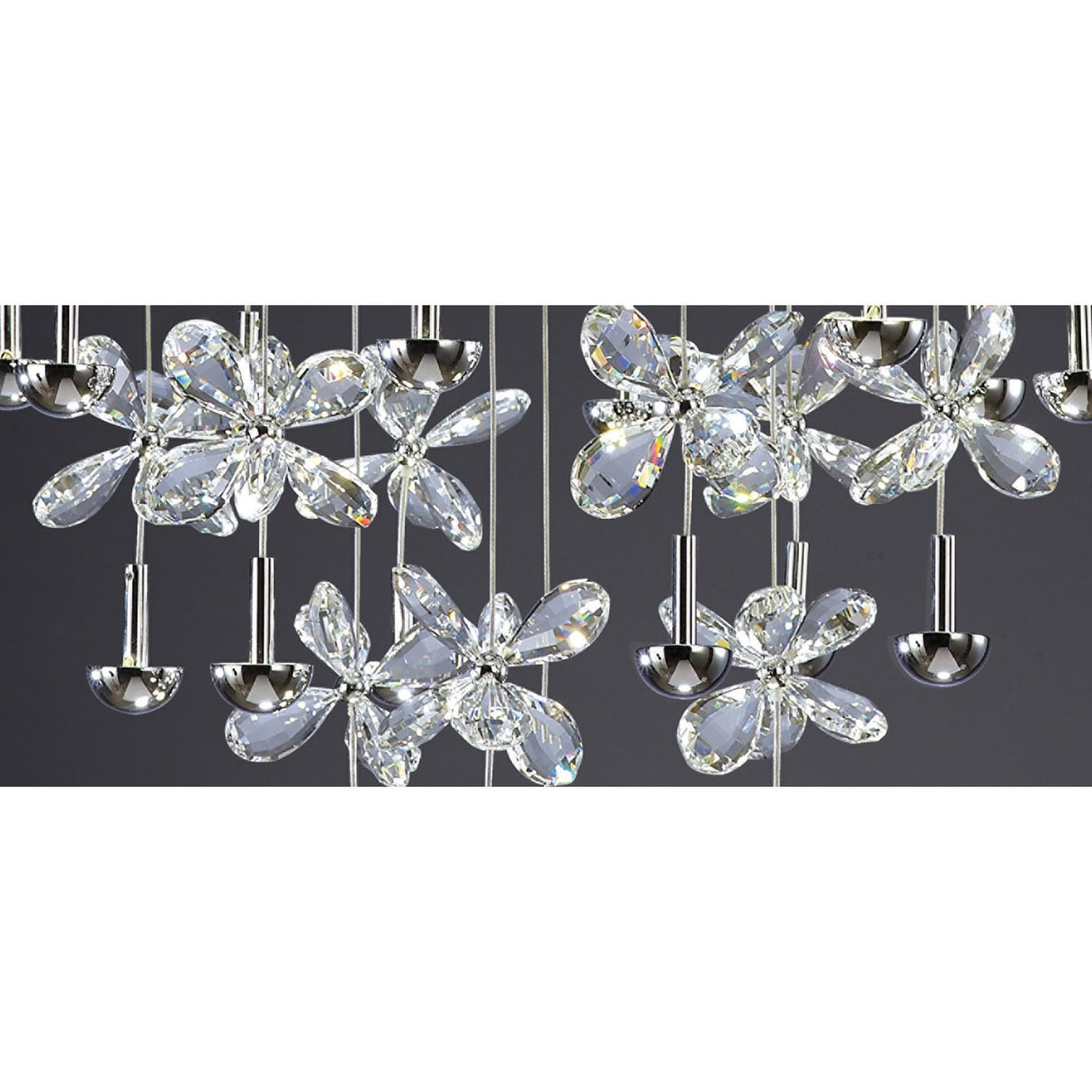 Aviva 28 Light LED Crystal Cluster Pendant Light 4000K - Polished Chrome
