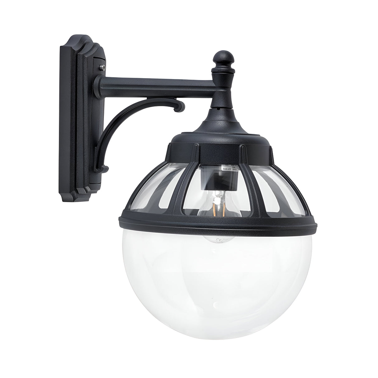 Bologna 1 Light Down Wall Light - Black