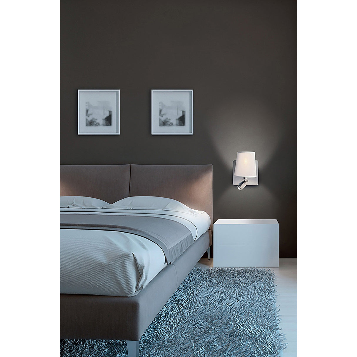 Bahia LED Wall/Reading Light With Switch - White
