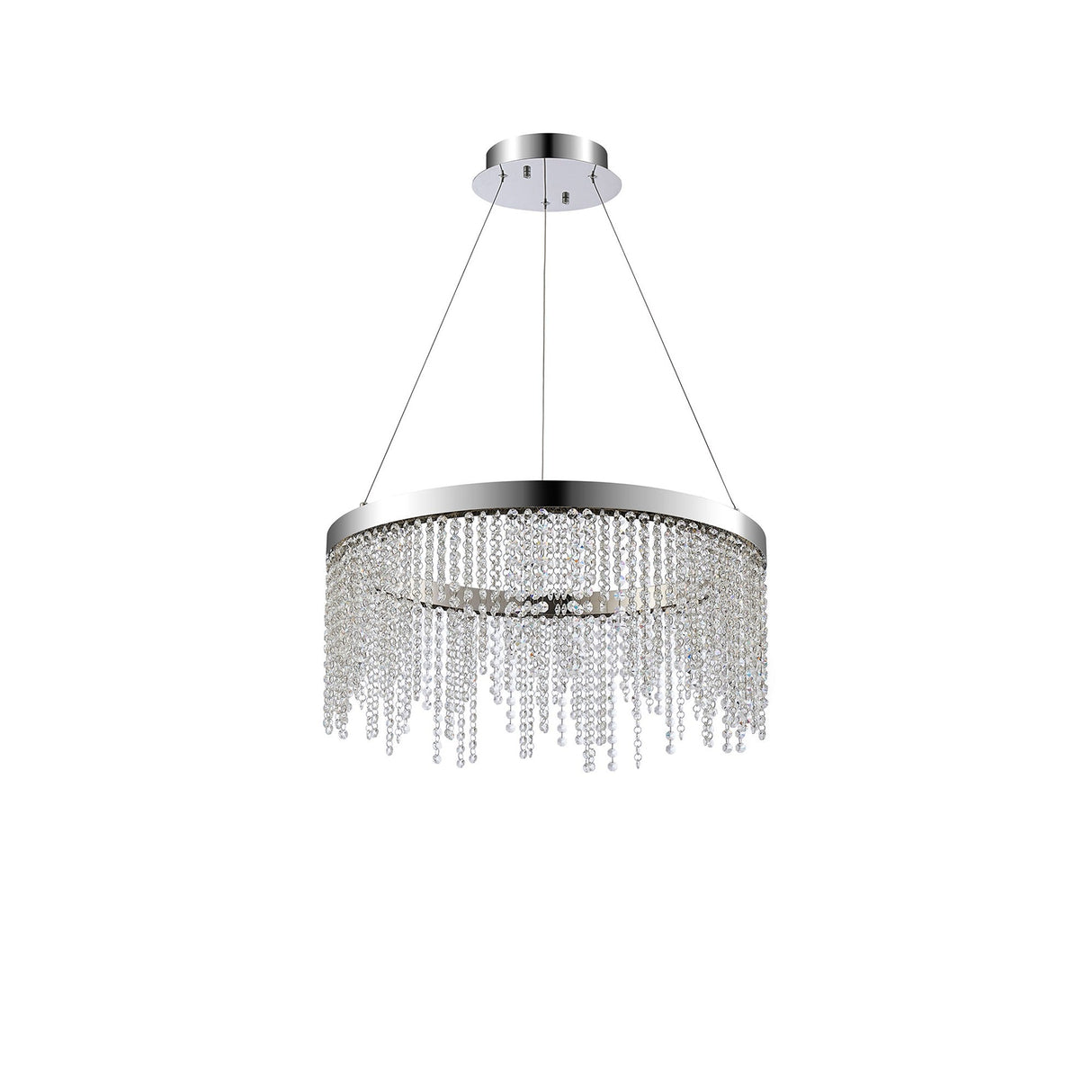 Bano 61.5cm Round Dimmable LED Crystal Chandelier - Chrome
