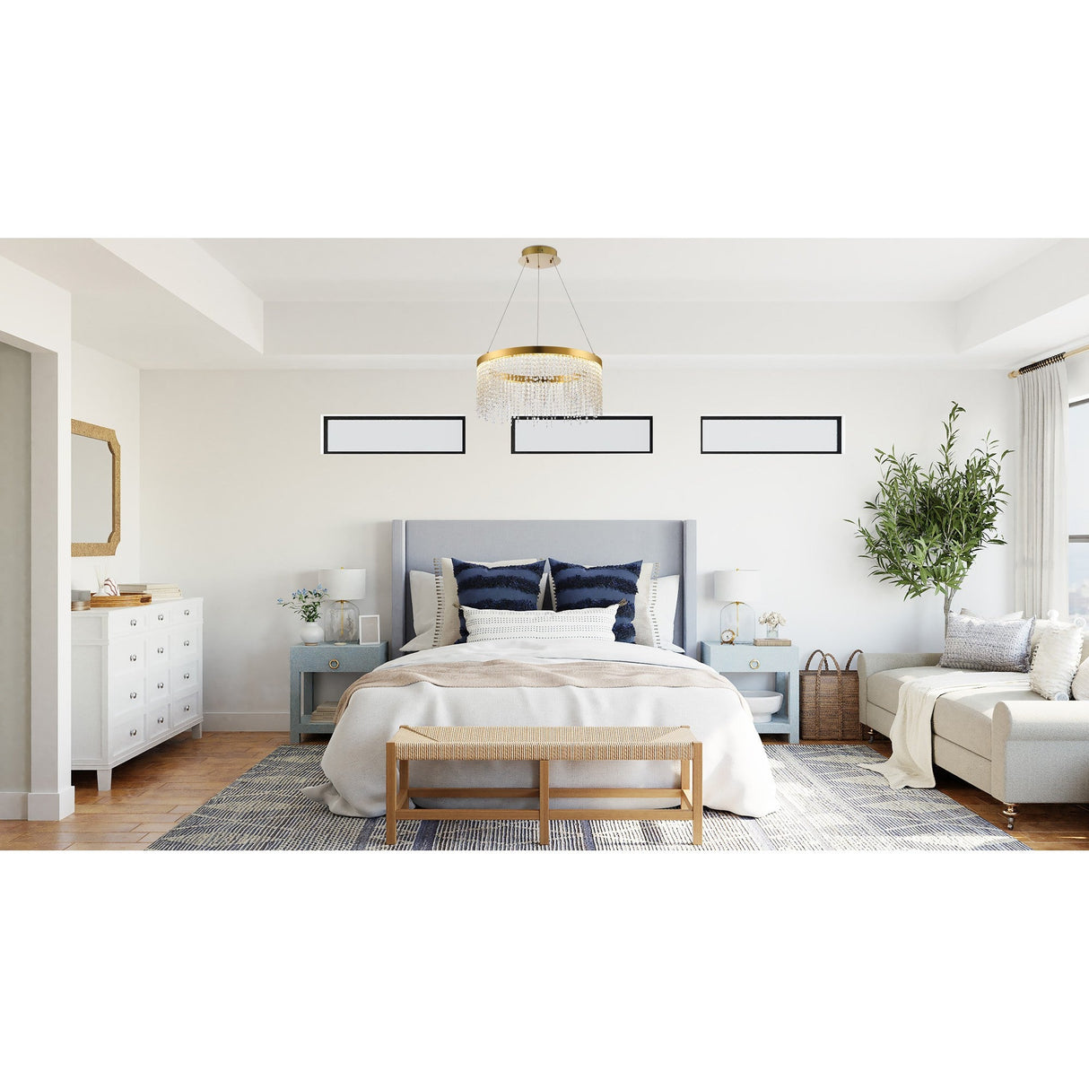 Bano 61.5cm Round Dimmable LED Crystal Chandelier - Chrome