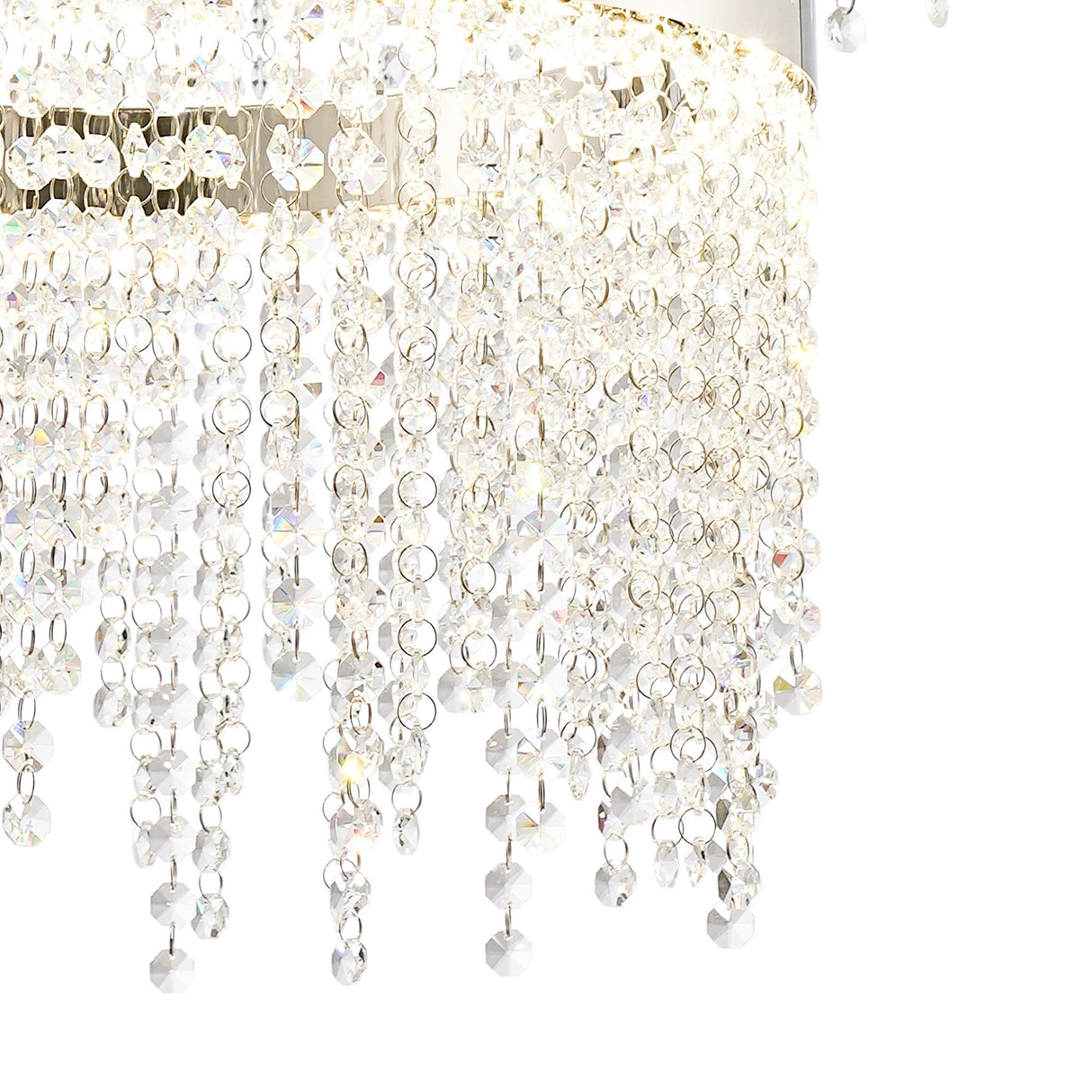 Bano 61.5cm Round 2 Tier Dimmable LED Crystal Chandelier - Chrome