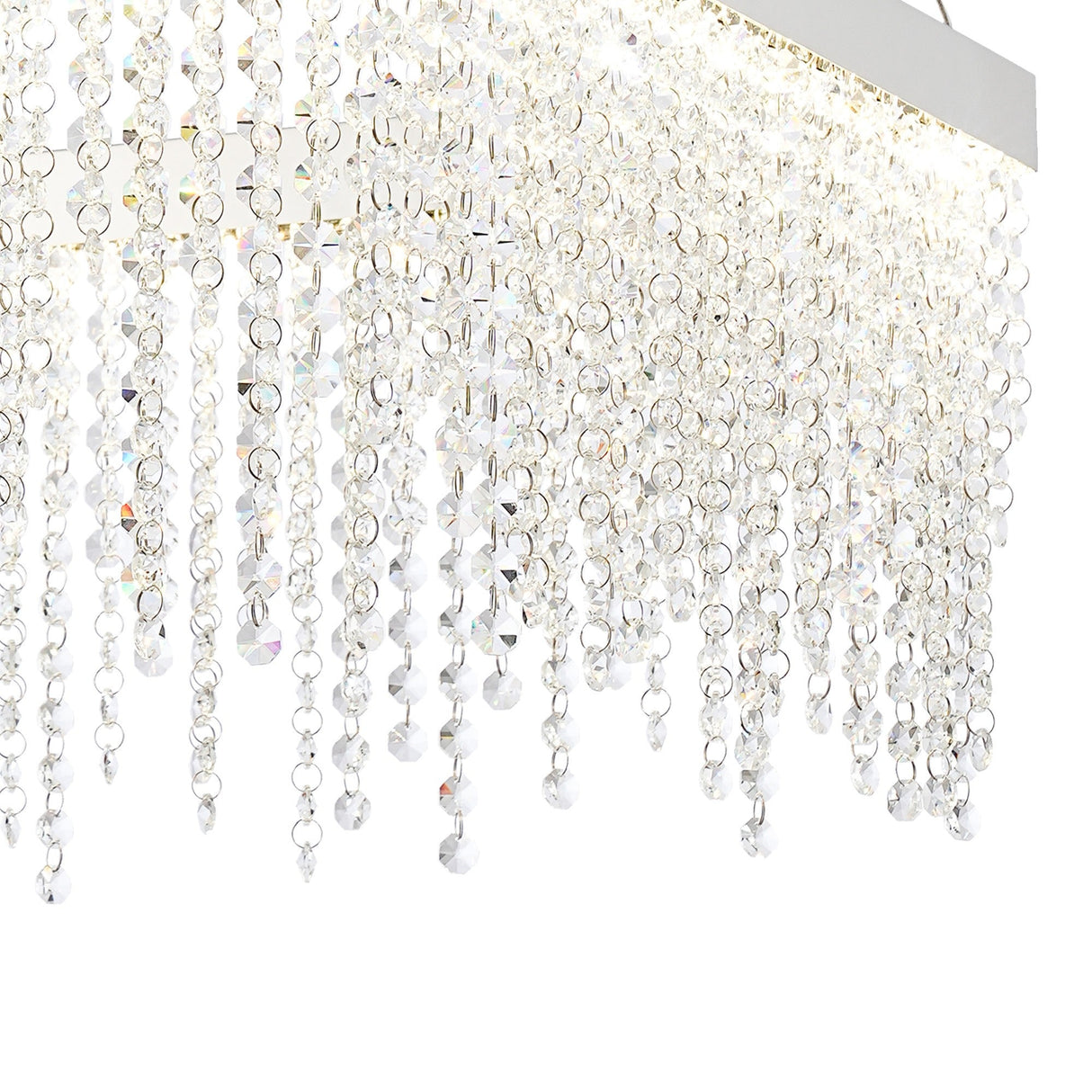 Bano 50cm Square Dimmable LED Crystal Chandelier -  Chrome