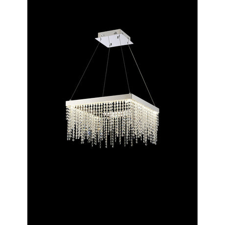 Bano 50cm Square Dimmable LED Crystal Chandelier -  Chrome