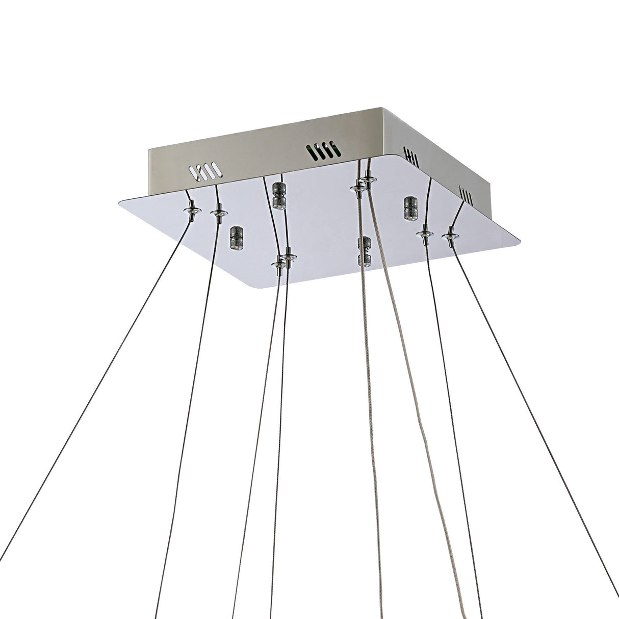 Bano 50cm Square 2 Tier Dimmable LED Crystal Chandelier - Chrome