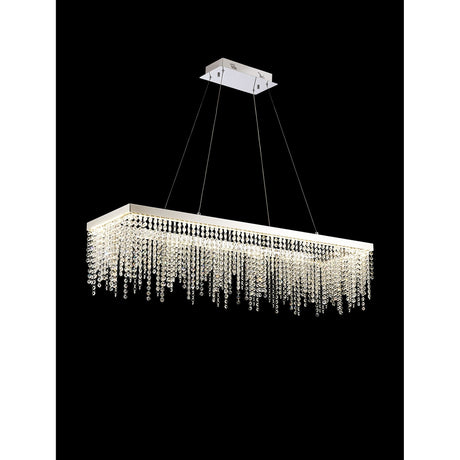 Bano 115cm Dimmable LED Crystal Linear Suspension Light - Chrome