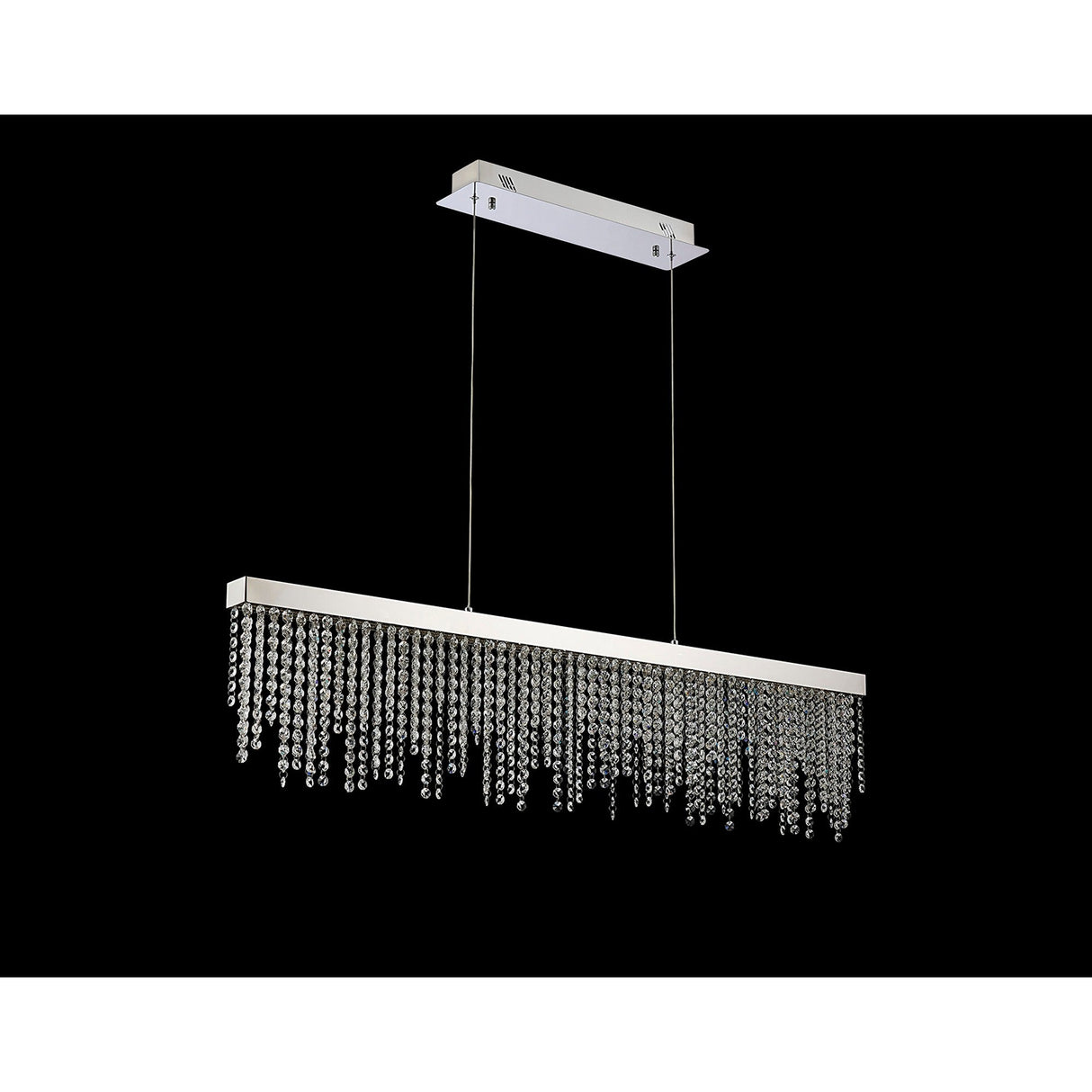 Bano 115cm Dimmable LED Crystal Slim Linear Suspension Light - Chrome