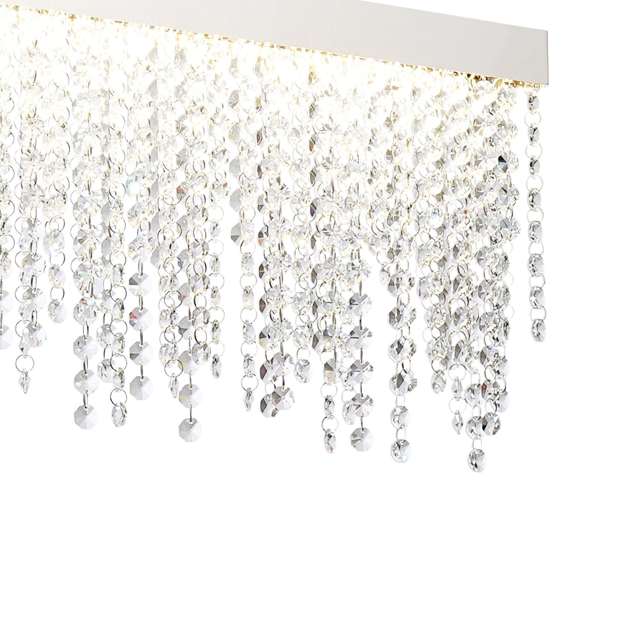 Bano 115cm Dimmable LED Crystal Slim Linear Suspension Light - Chrome