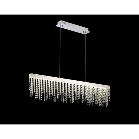 Bano 115cm Dimmable LED Crystal Slim Linear Suspension Light - Chrome