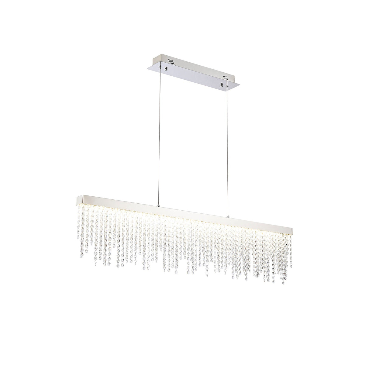 Bano 115cm Dimmable LED Crystal Slim Linear Suspension Light - Chrome