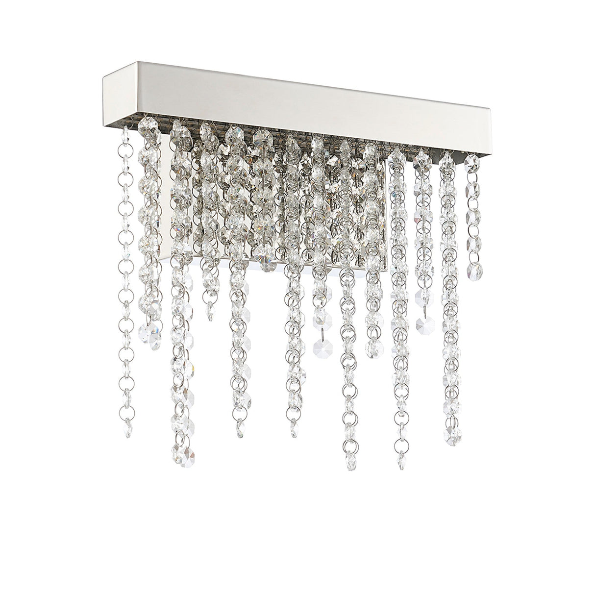 Bano Small Dimmable LED Crystal Chain Wall Light - Chrome