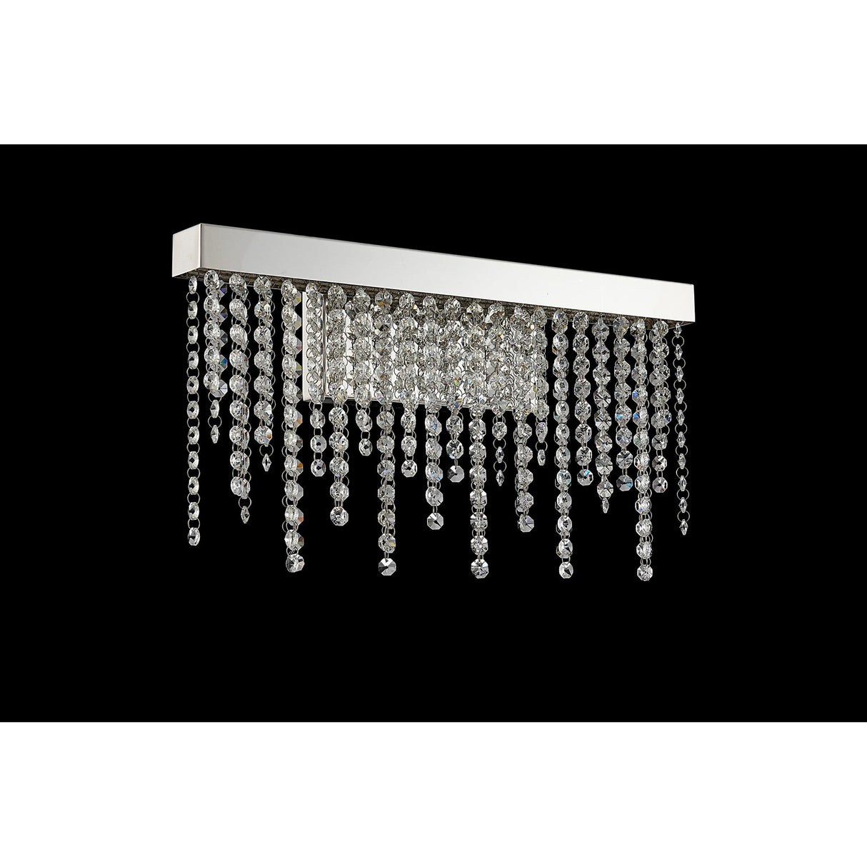 Bano Medium Dimmable LED Crystal Chain Wall Light - Chrome