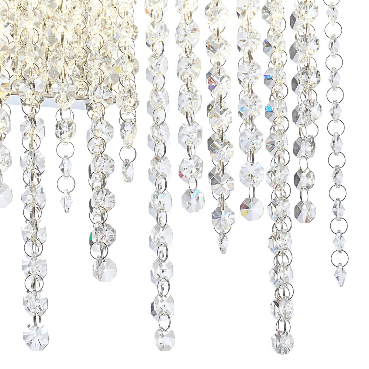 Bano Medium Dimmable LED Crystal Chain Wall Light - Chrome