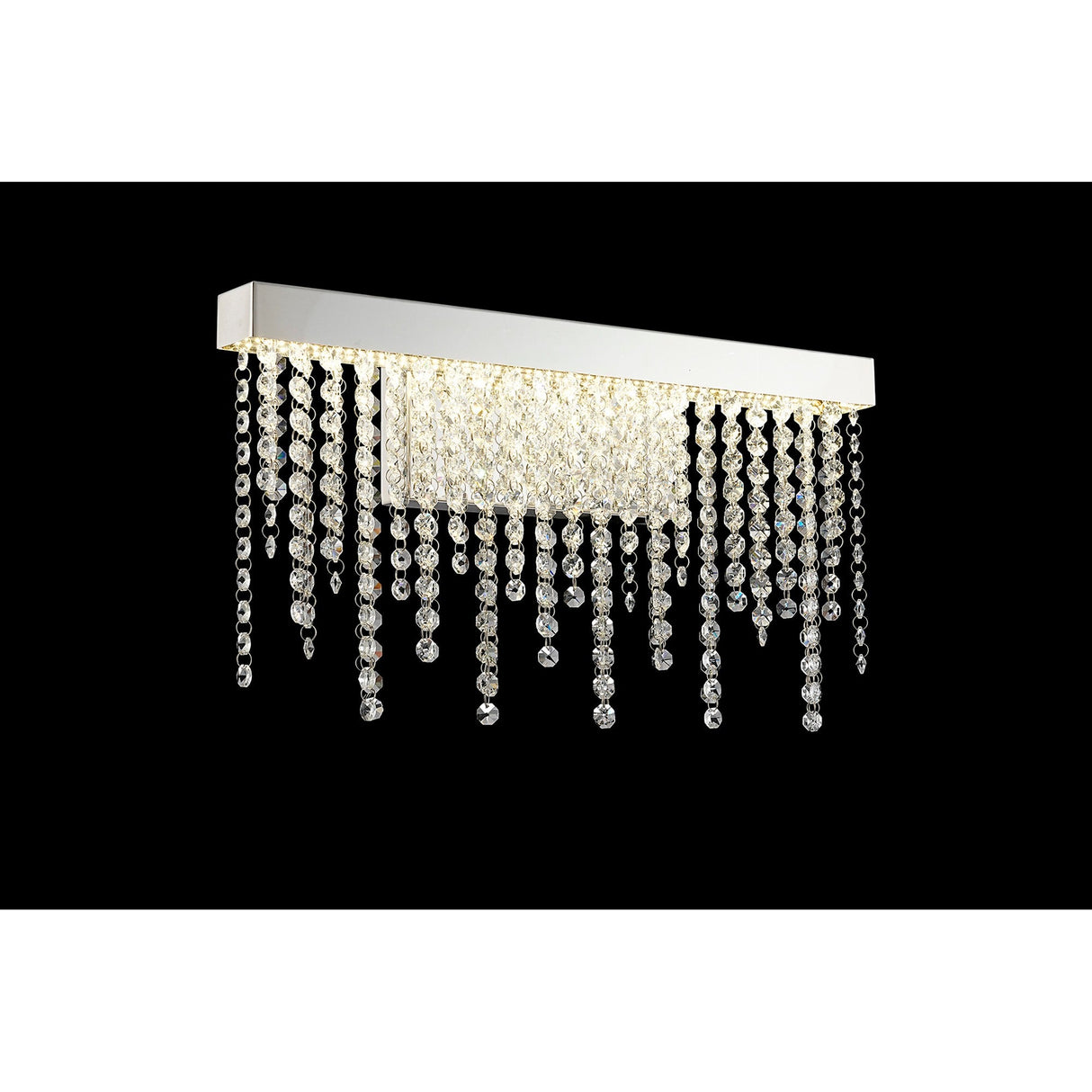 Bano Medium Dimmable LED Crystal Chain Wall Light - Chrome