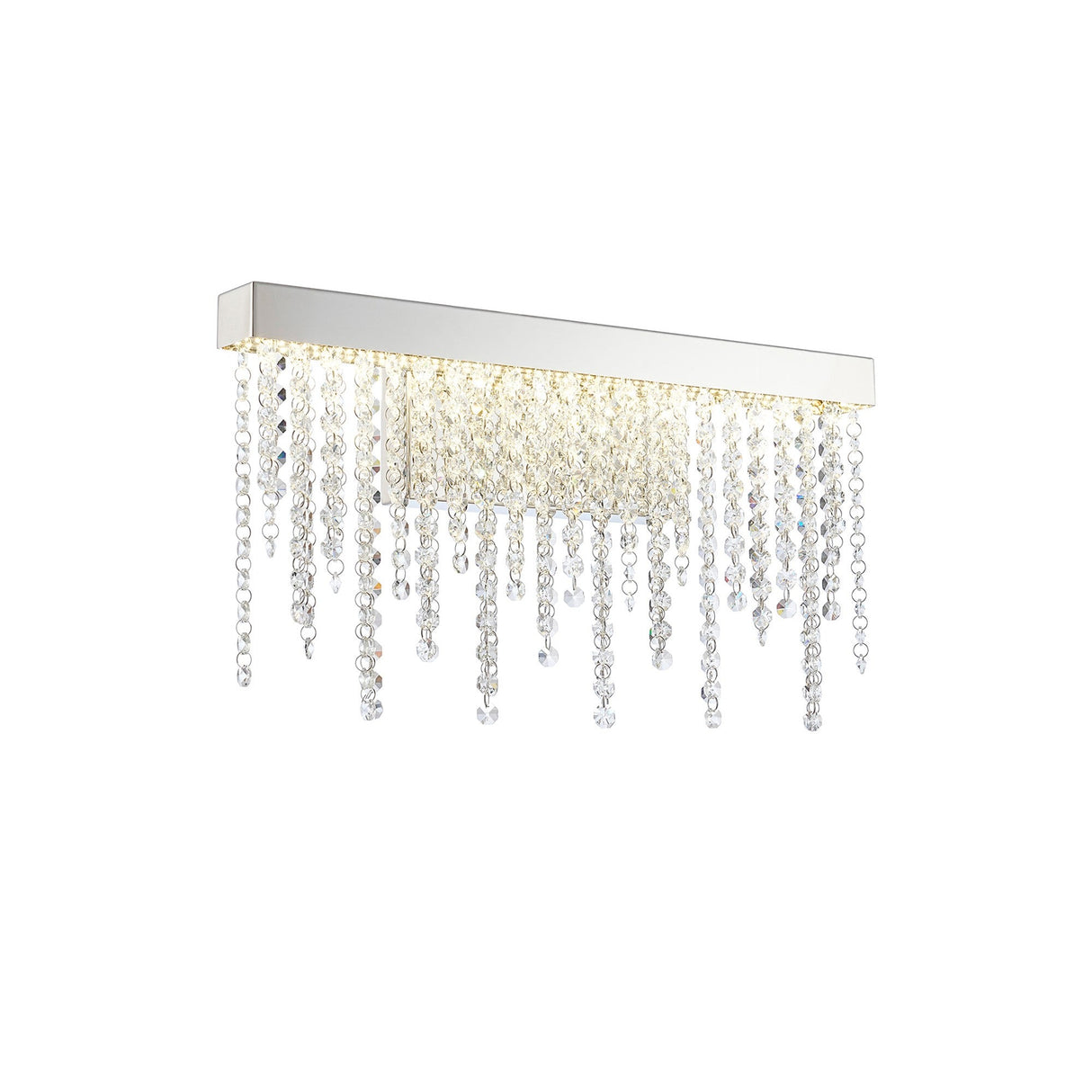 Bano Medium Dimmable LED Crystal Chain Wall Light - Chrome