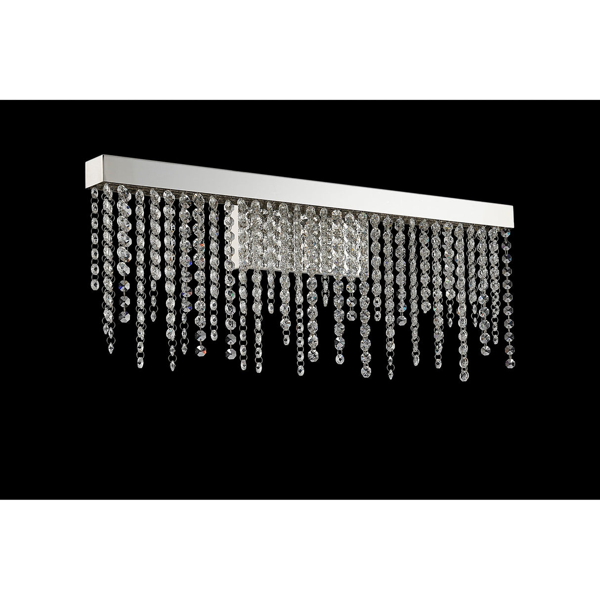 Bano Large Dimmable LED Crystal Chain Wall Light - Chrome