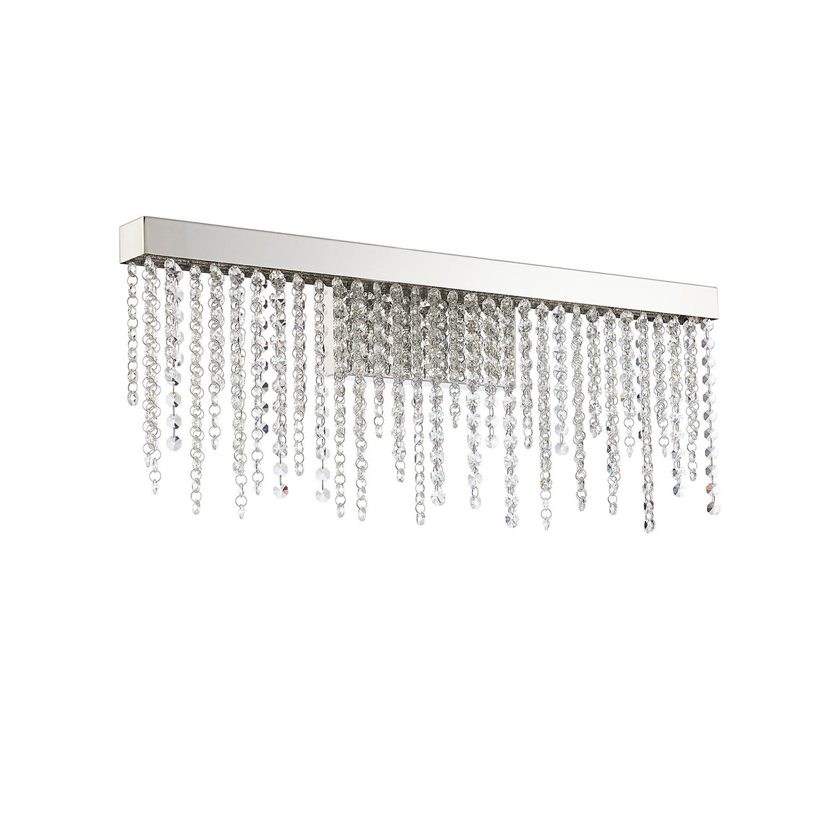 Bano Large Dimmable LED Crystal Chain Wall Light - Chrome
