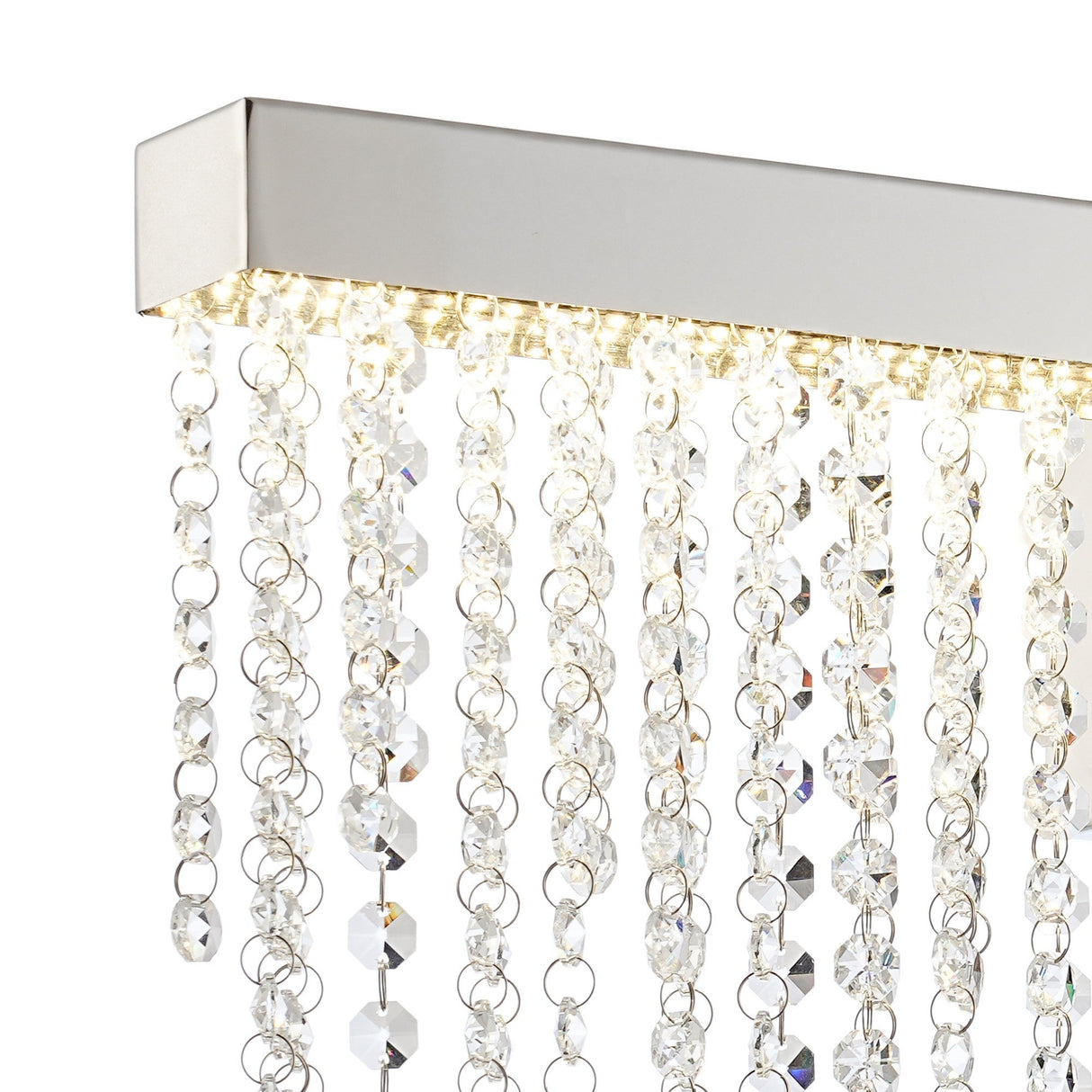 Bano Large Dimmable LED Crystal Chain Wall Light - Chrome