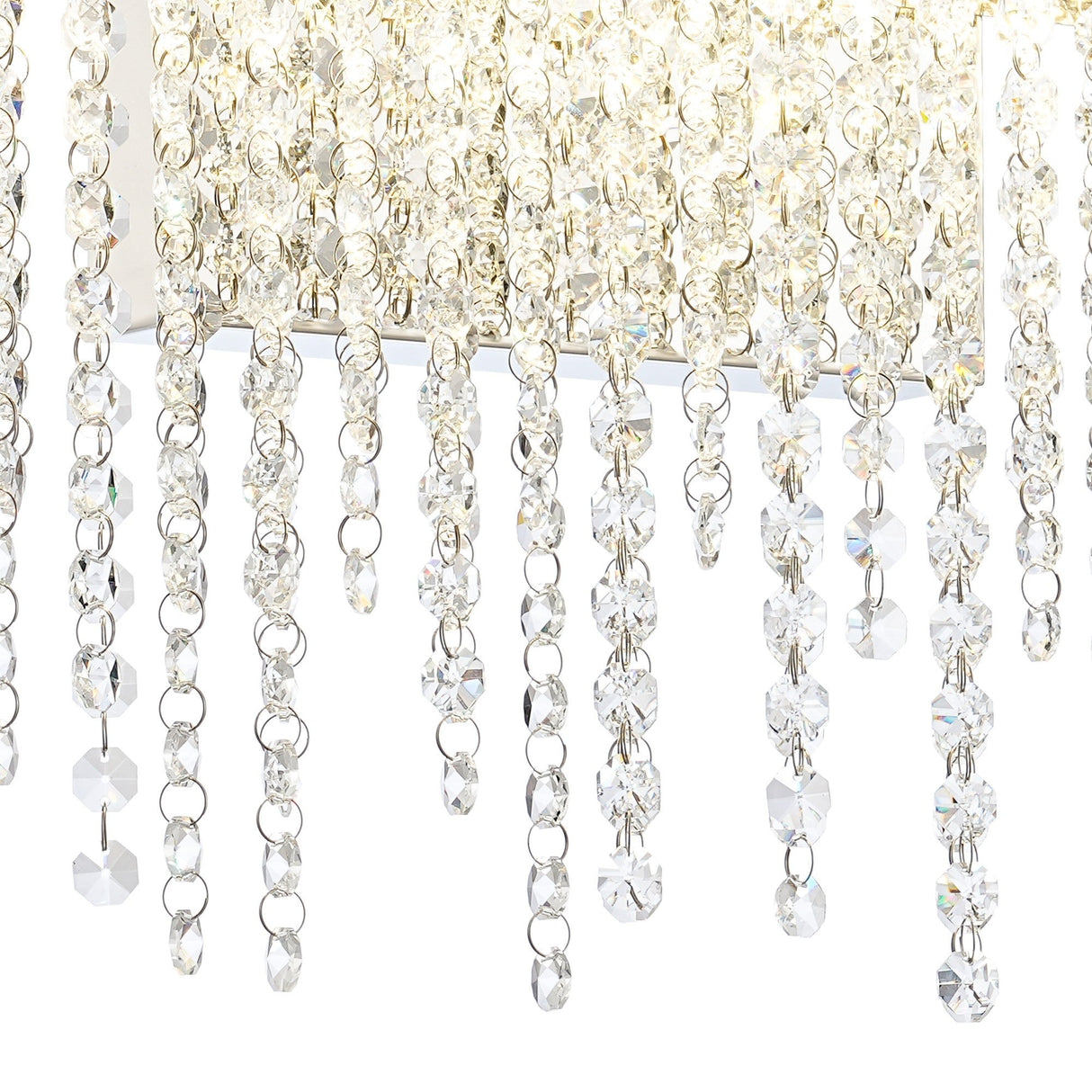 Bano Large Dimmable LED Crystal Chain Wall Light - Chrome