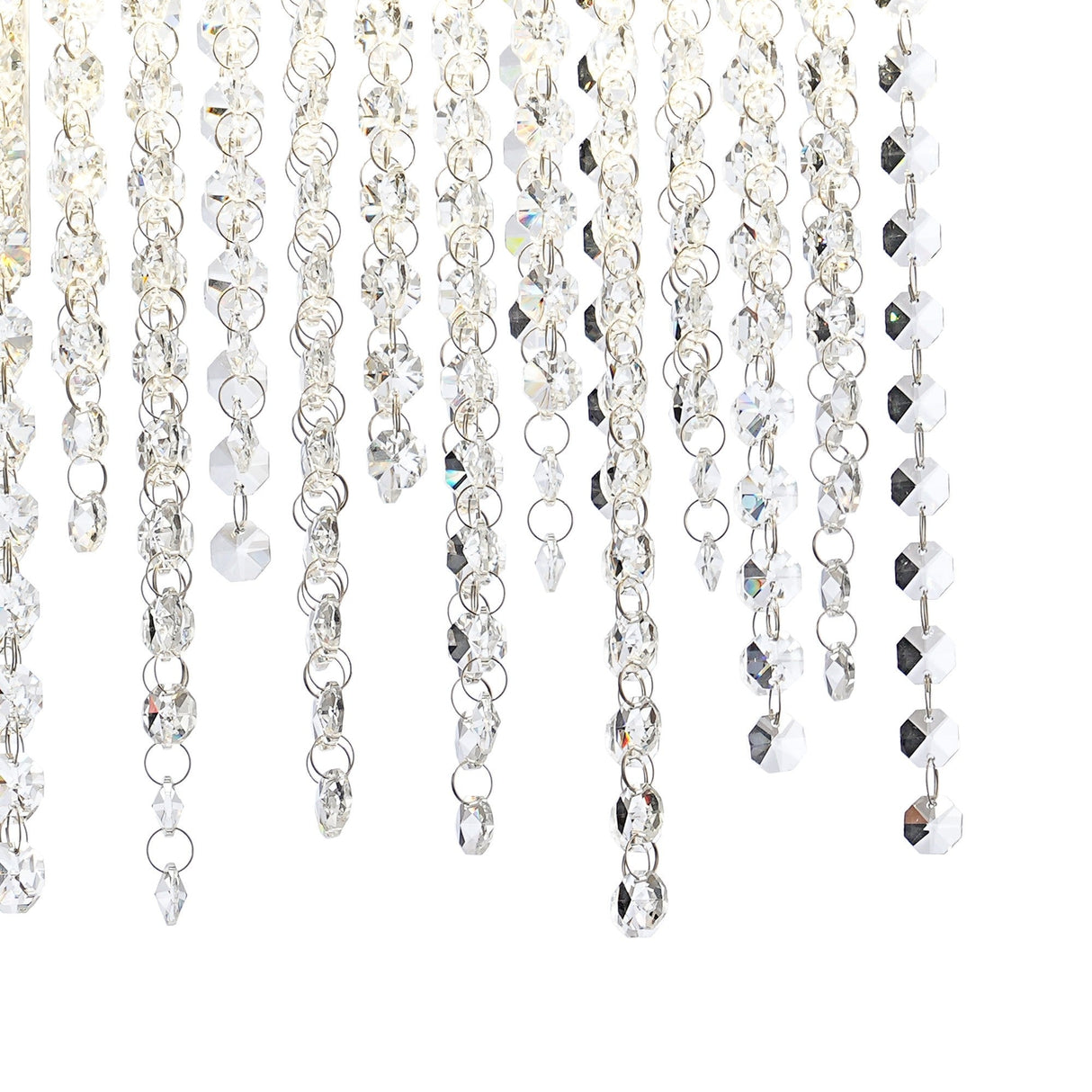 Bano Large Dimmable LED Crystal Chain Wall Light - Chrome