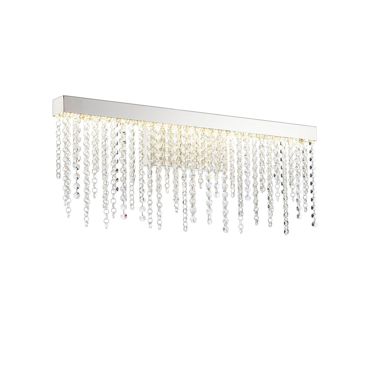 Bano Large Dimmable LED Crystal Chain Wall Light - Chrome