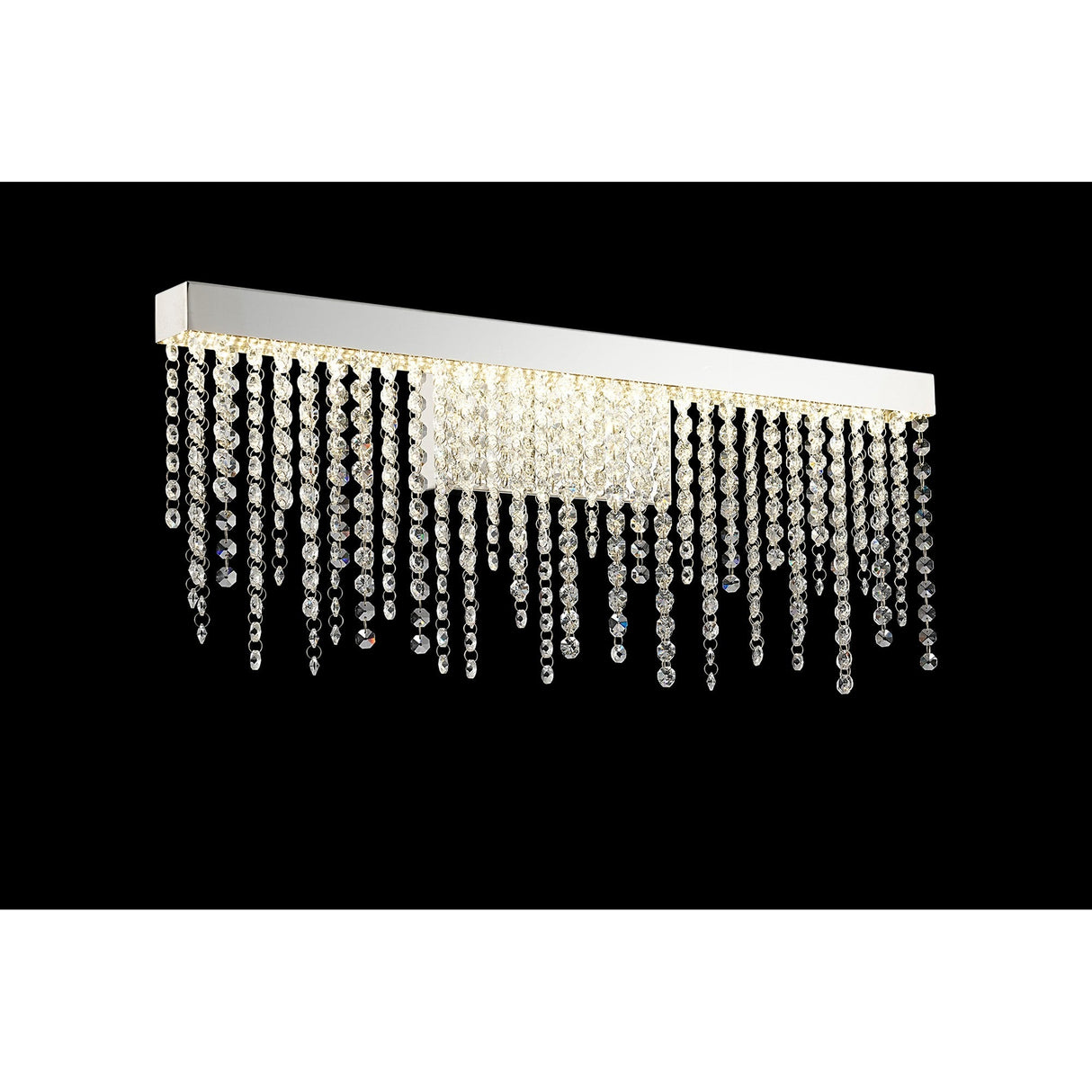 Bano Large Dimmable LED Crystal Chain Wall Light - Chrome