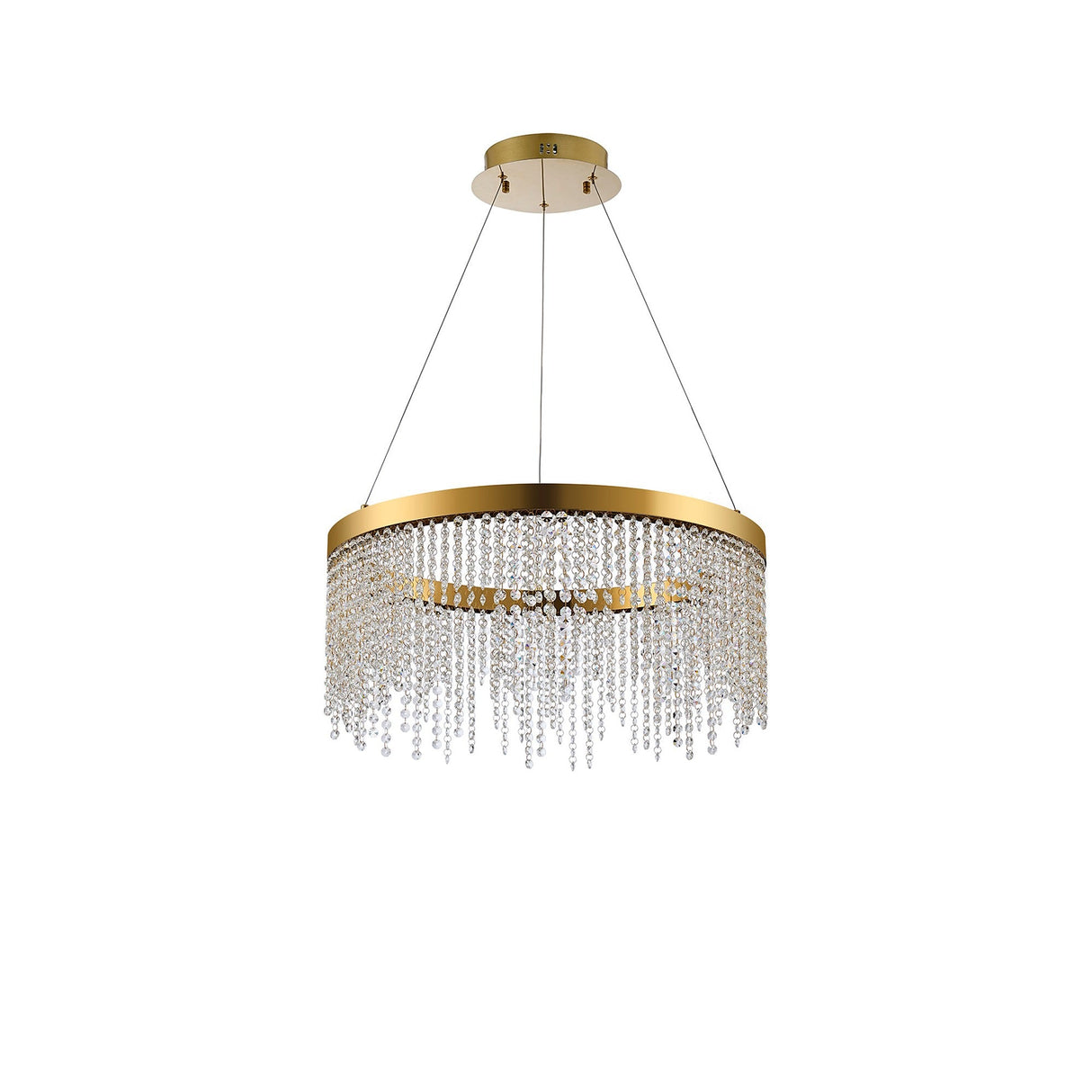 Bano 61.5cm Round Dimmable LED Crystal Chandelier - Gold